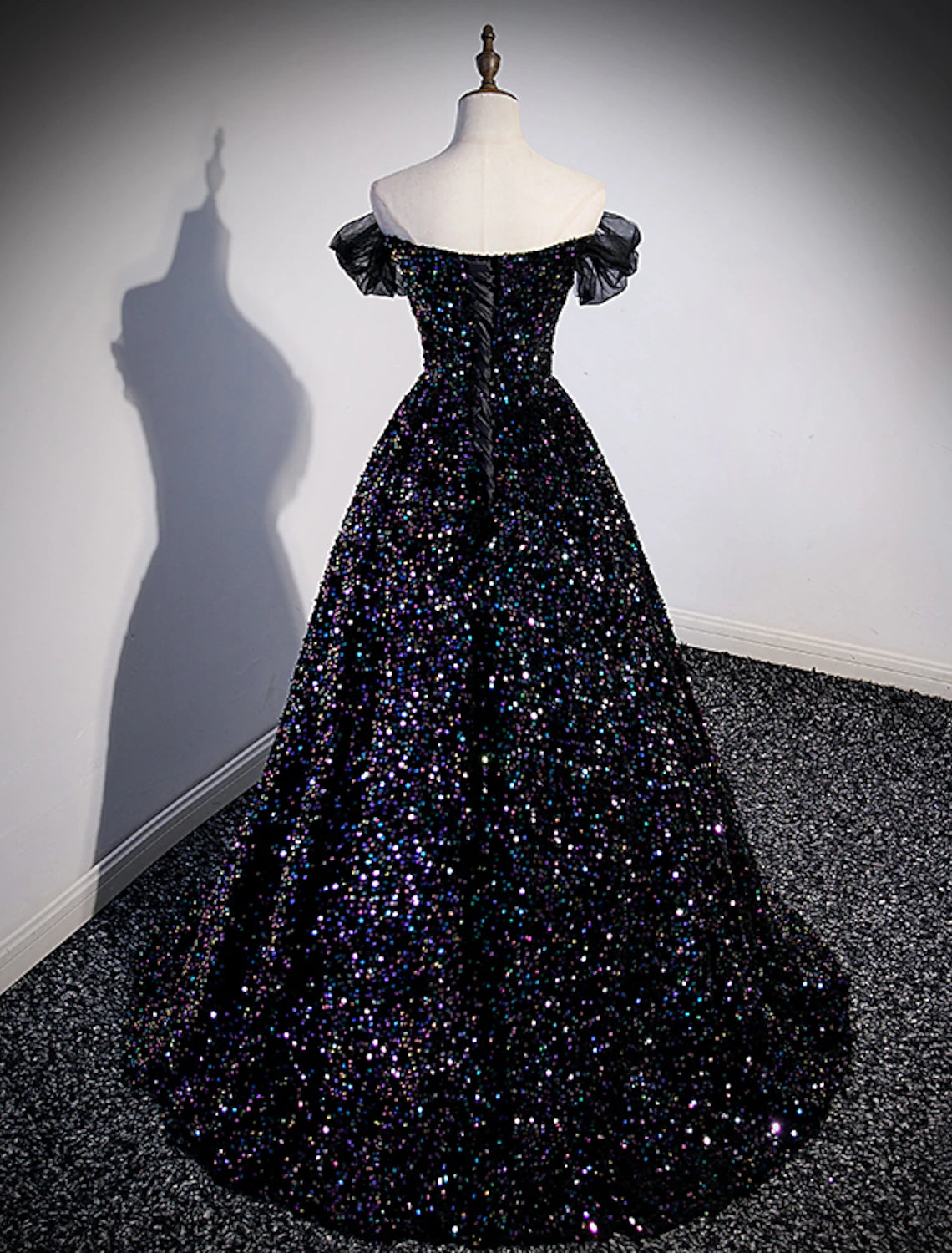 Wholesale  Ball Gown Prom Dresses Sparkle & Shine Dress Wedding Guest Birthday Court Train Sleeveless Off Shoulder Sequined with Pleats Sequin