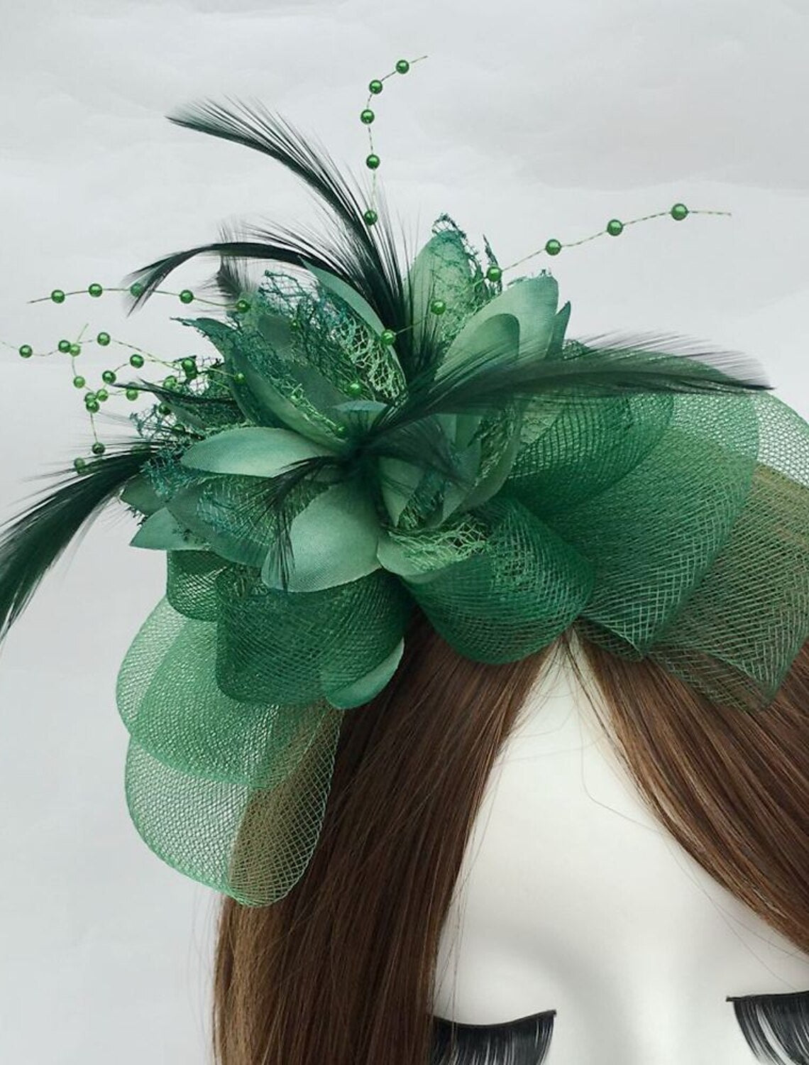 Wholesale Feather / Net Fascinators Kentucky Derby Hat / Flowers with 1 Piece Wedding / Party / Evening / Horse Race Headpiece