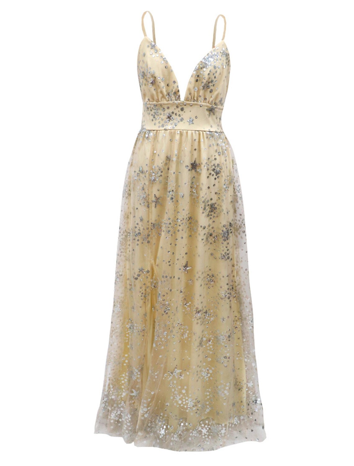 Wholesale A-Line Prom Dresses Sparkle Dress Homecoming Party Wear Floor Length Sleeveless V Neck Tulle with Sequin Tiered