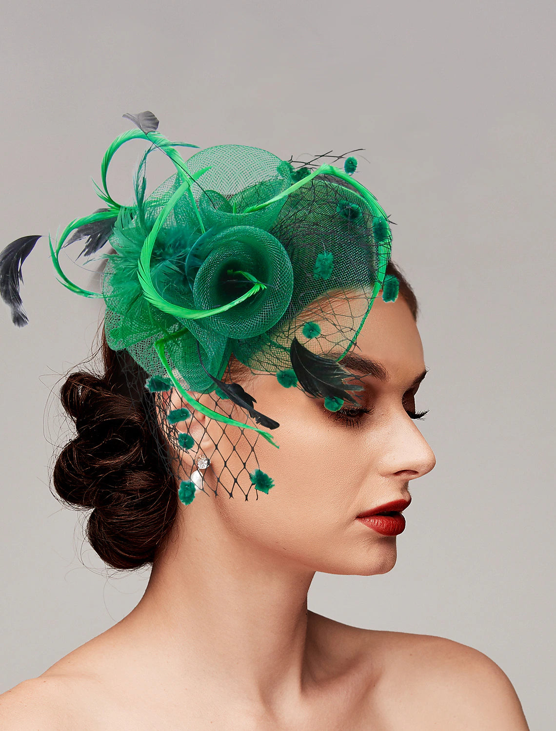 Wholesale Feather / Net Fascinators Kentucky Derby Hat / Birdcage Veils with 1 Piece Wedding / Party / Evening / Ladies Day Headpiece