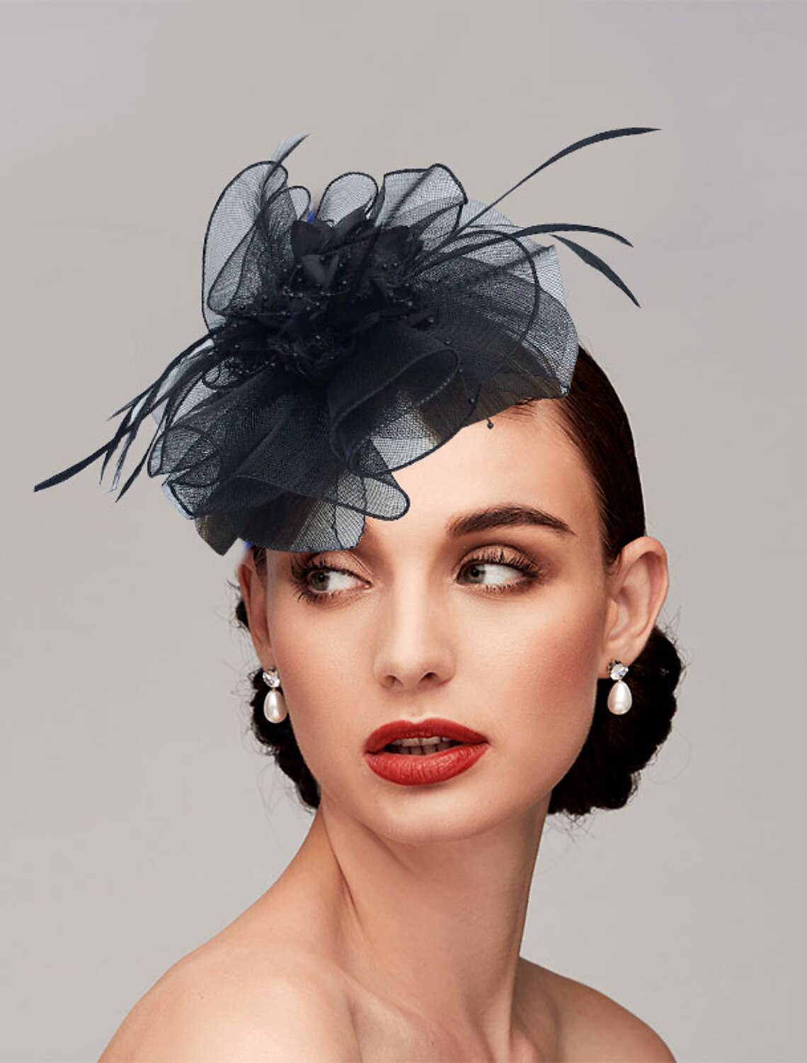 Wholesale Feather / Net Headbands / Fascinators Kentucky Derby Hat with 1 Piece Wedding / Party / Evening / Tea Party Headpiece