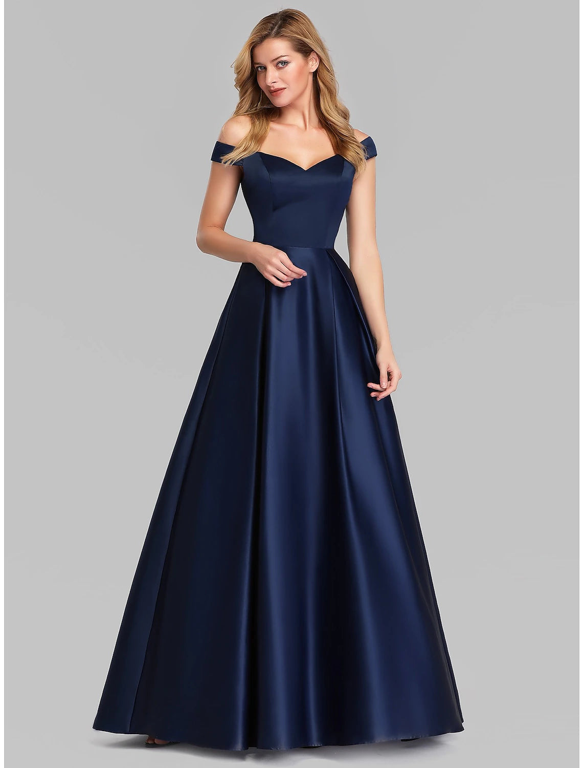 Wholesale  A-Line Evening Gown Elegant & Luxurious Dress Wedding Guest Formal Evening Floor Length Sleeveless Plunging Neck Satin with Ruched