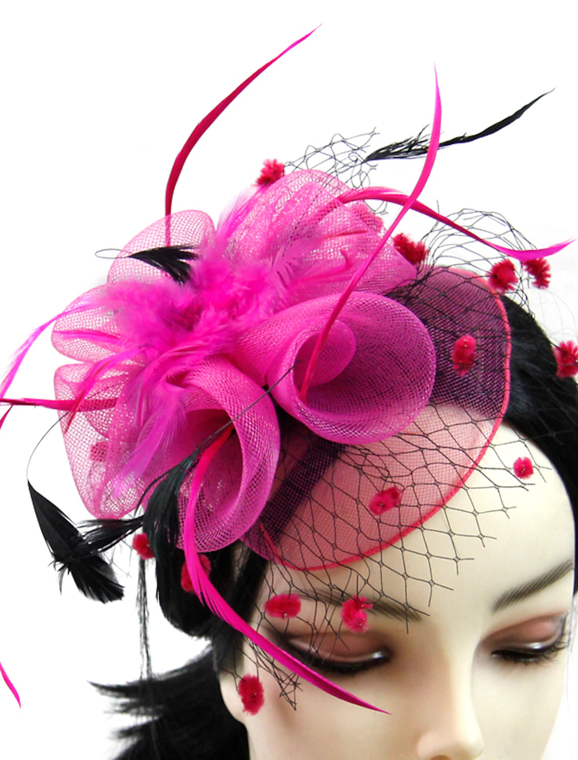 Wholesale Feather / Net Fascinators Kentucky Derby Hat / Birdcage Veils with 1 Piece Wedding / Party / Evening / Ladies Day Headpiece