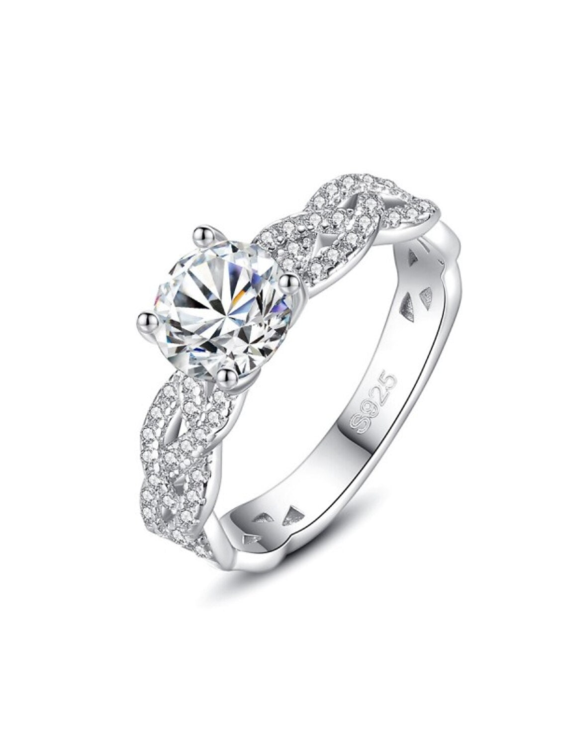 Wholesale Wedding Ring Wedding Classic Silver S925 Sterling Silver Precious Stylish Simple 1PC Moissanite