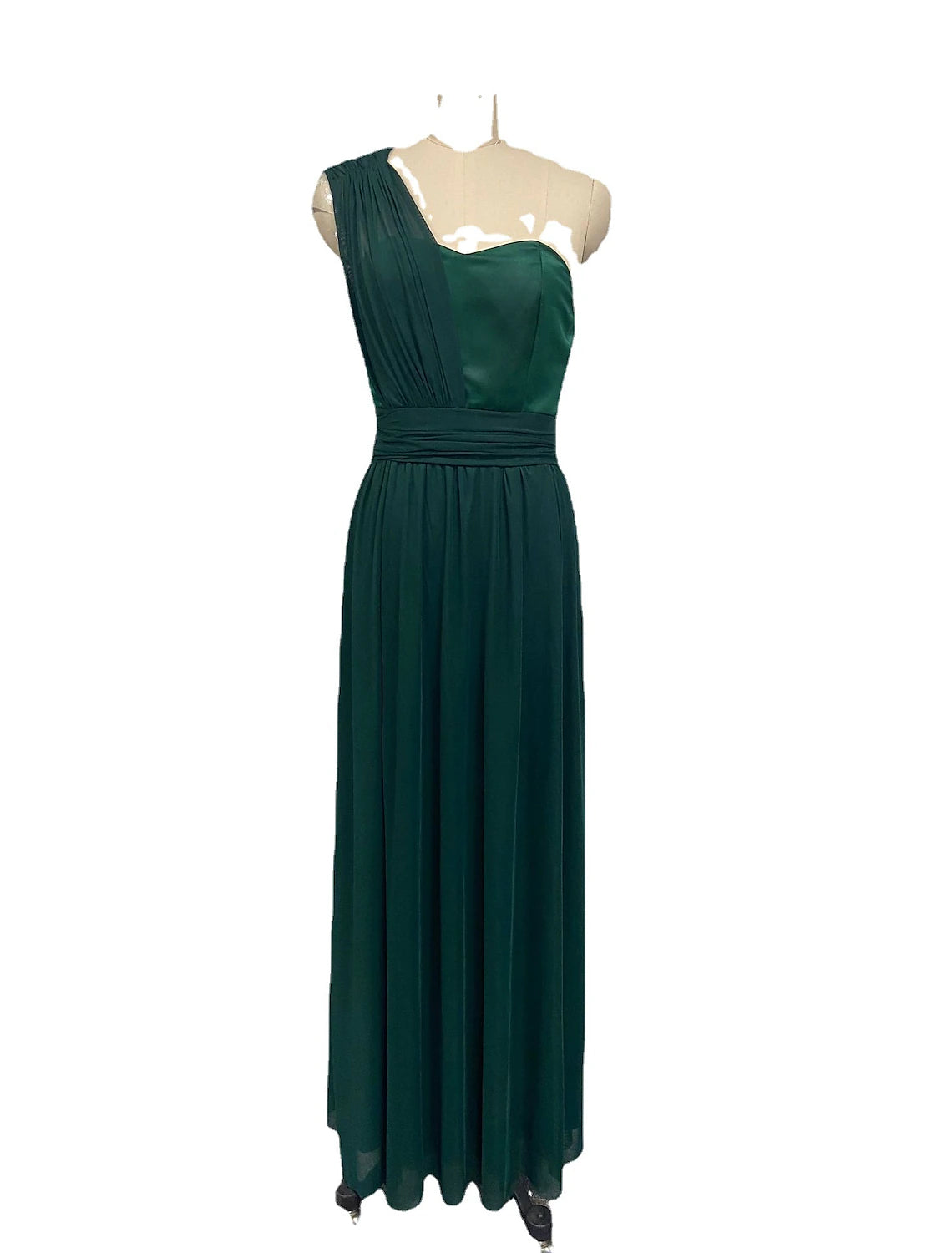 Wholesale A-Line Wedding Guest Dresses Sexy Dress Wedding Guest Prom Sweep / Brush Train Sleeveless One Shoulder Polyester with Pleats Slit