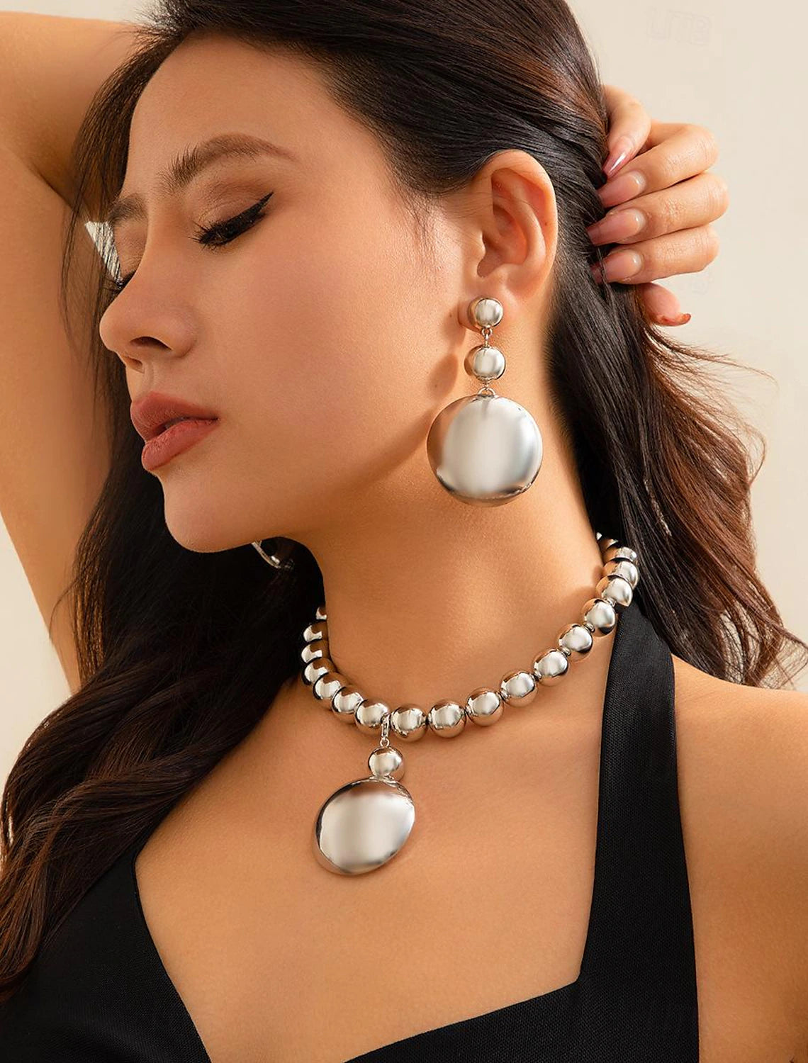 Wholesale Jewelry Set Two-piece Suit Acrylic 1 Necklace Earrings Women's Vintage Stylish Cute Classic Donuts irregular Jewelry Set For Party Club