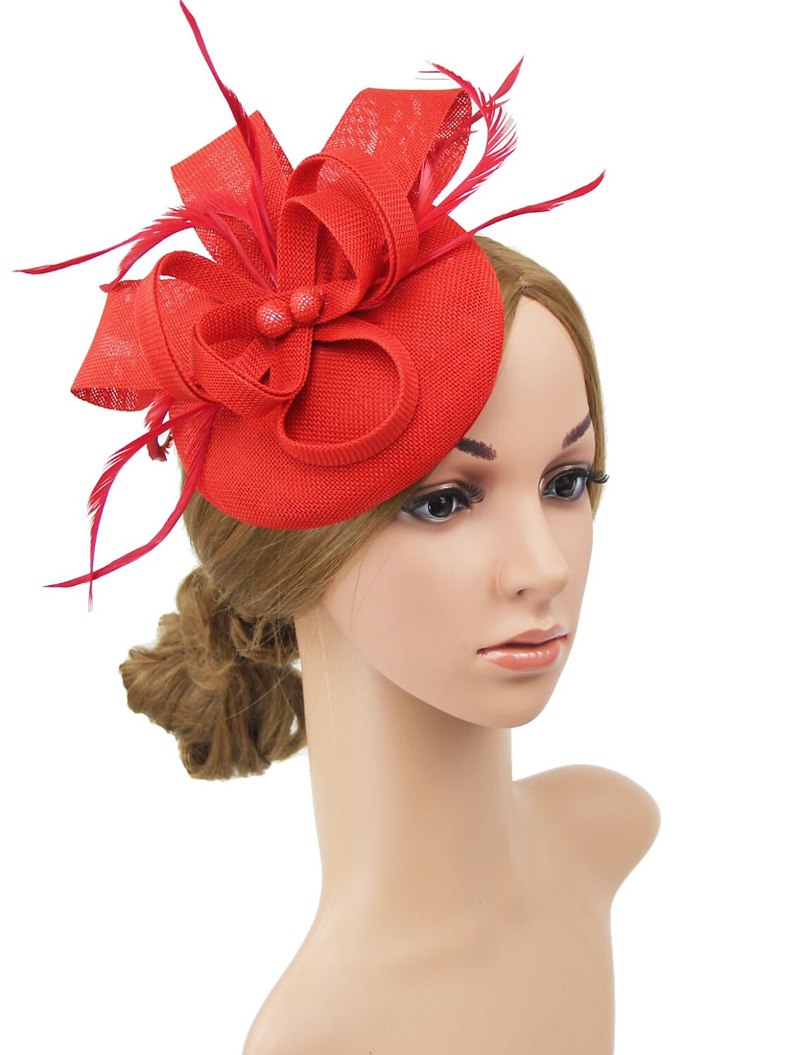 Wholesale Fascinators Kentucky Derby Hat Headwear Polyester / Polyamide Bucket Hat Pillbox Hat Holiday Melbourne Cup Cocktail Royal Astcot With Feather Appliques Headpiece Headwear