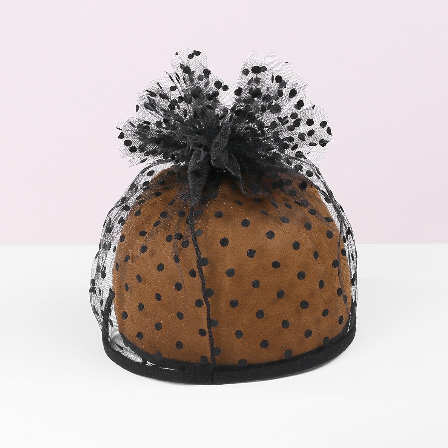 Wholesale Hats Fiber Sun Hat Veil Hat Casual Holiday Simple Retro With Polka Dot Tulle Headpiece Headwear