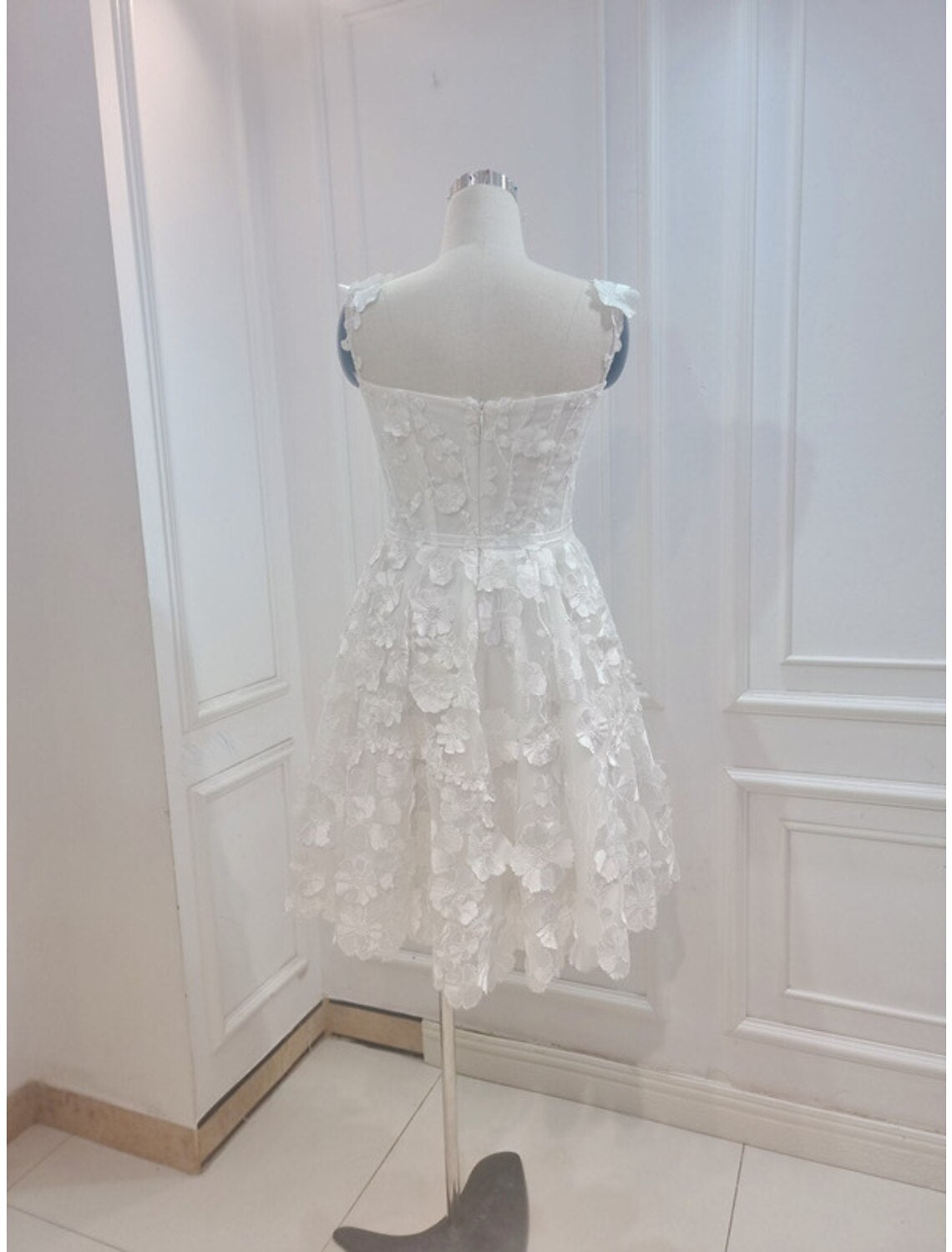 Wholesale A-Line Cocktail Dresses Floral Dress Summer Garden Party Short / Mini Sleeveless Spaghetti Strap Tulle with Appliques