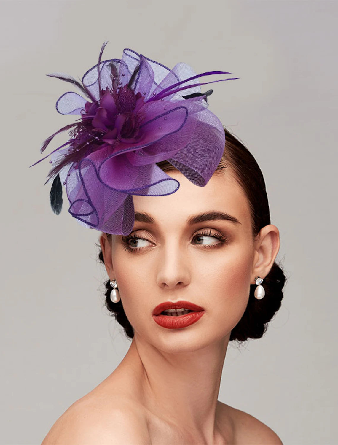 Wholesale Feather / Net Headbands / Fascinators Kentucky Derby Hat with 1 Piece Wedding / Party / Evening / Tea Party Headpiece