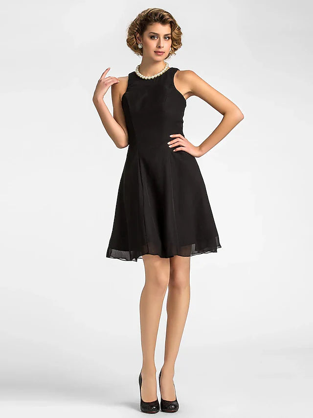 Wholesale A-Line Mother of the Bride Dress Wrap Included Jewel Neck Knee Length Chiffon 3/4 Length Sleeve with Draping