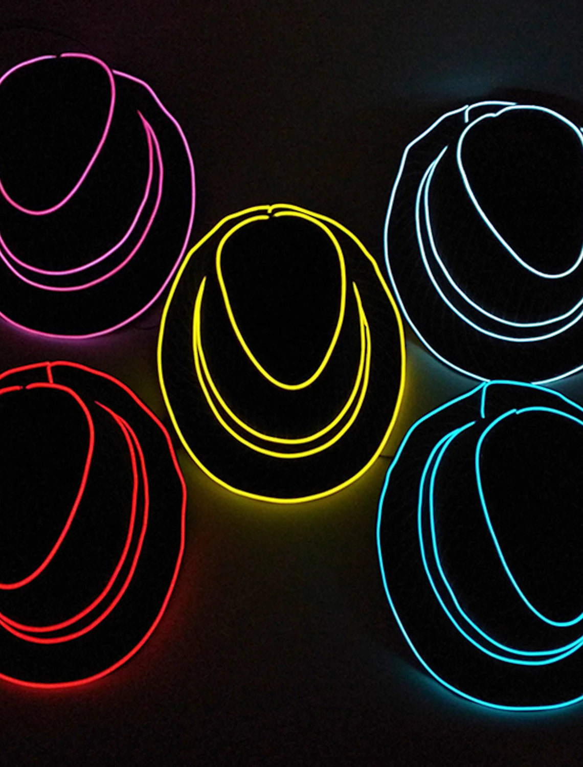 Wholesale Luminous Hat Gentleman Performance Hat LED Glow Top Hat Party Gift Birthday Wedding Costume Christmas Halloween Supplies