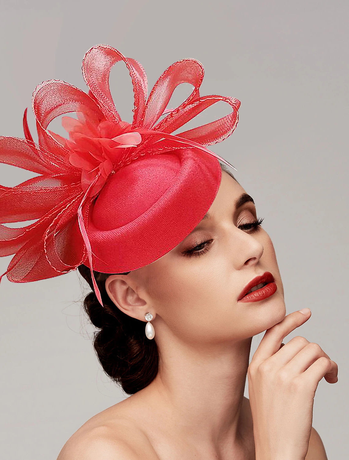 Wholesale Fascinators Kentucky Derby Hat Feathers Net Pillbox Hat Ladies Day Melbourne Cup Cocktail Royal Astcot Headpieces With Feather Cap Headpiece Headwear