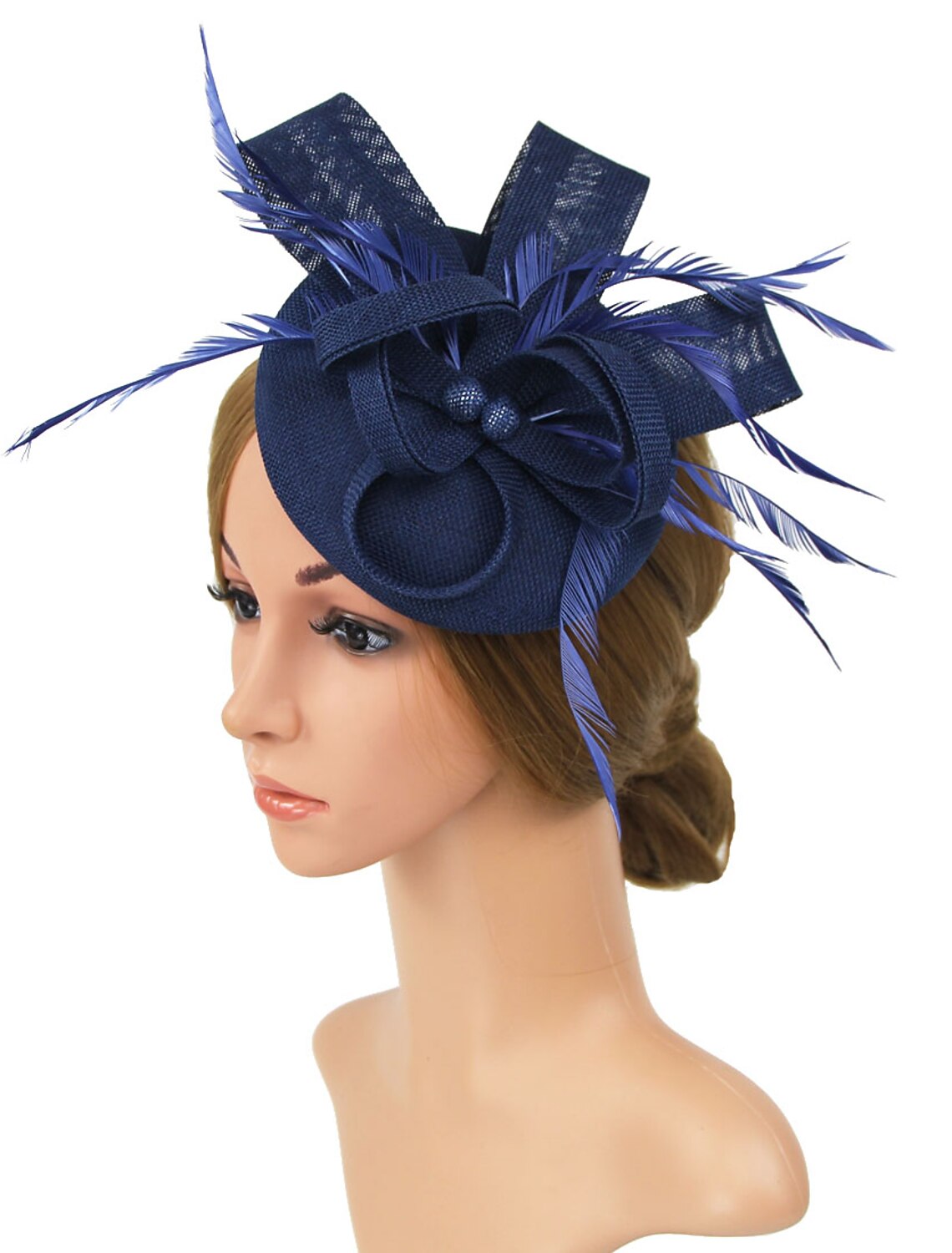 Wholesale Fascinators Kentucky Derby Hat Headwear Polyester / Polyamide Bucket Hat Pillbox Hat Holiday Melbourne Cup Cocktail Royal Astcot With Feather Appliques Headpiece Headwear