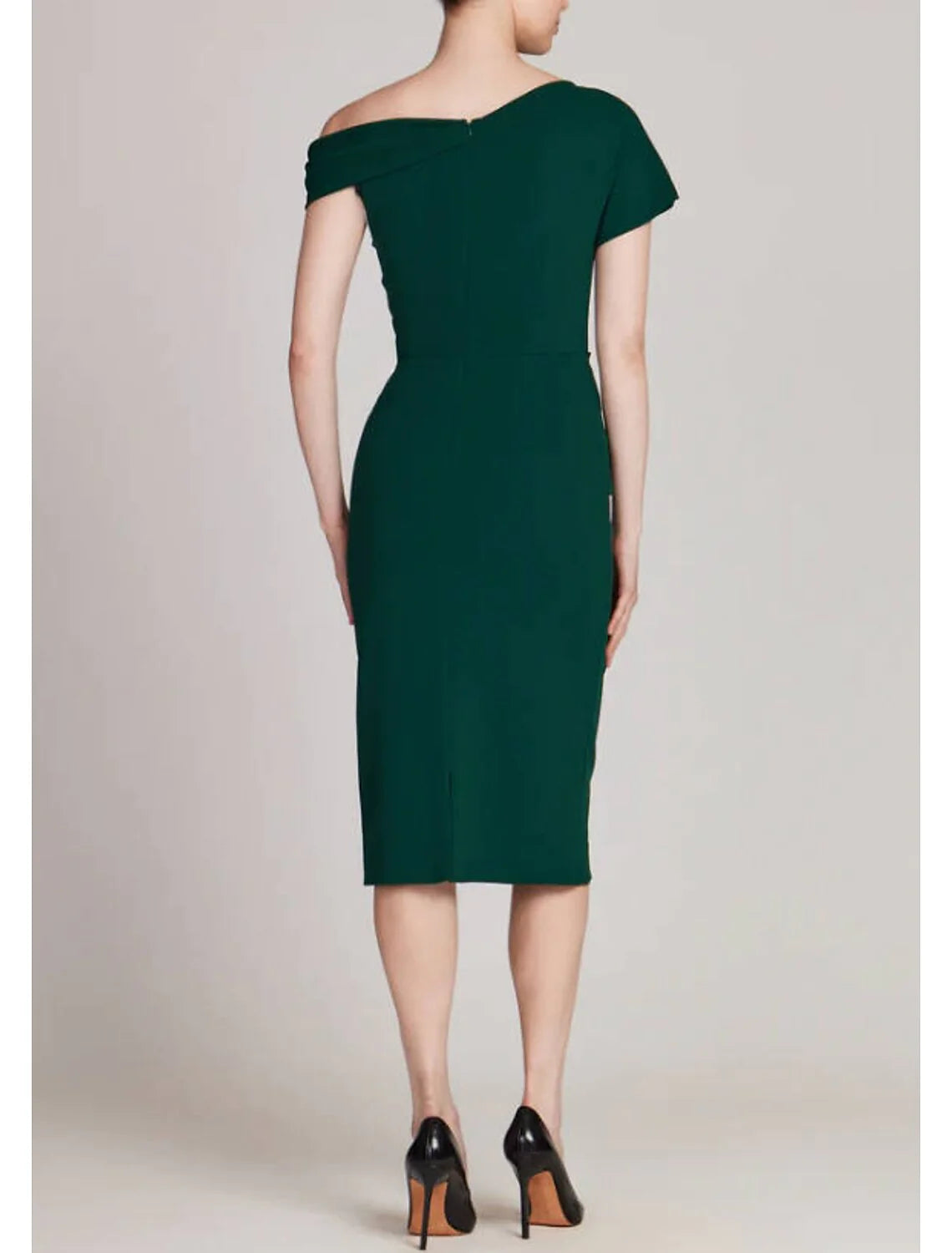 Wholesale A-Line Sheath / Column Mother of the Bride Dress Formal Wedding Guest Elegant One Shoulder Tea Length Short Sleeve