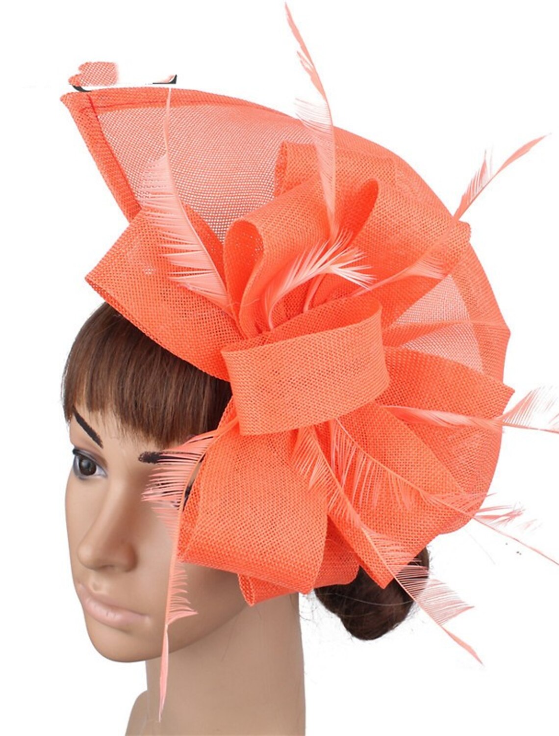 Wholesale Fascinators Faux Linen Kentucky Derby Horse Race Cocktail Royal Astcot Retro Elegant With Feather Bowknot Headpiece Headwear