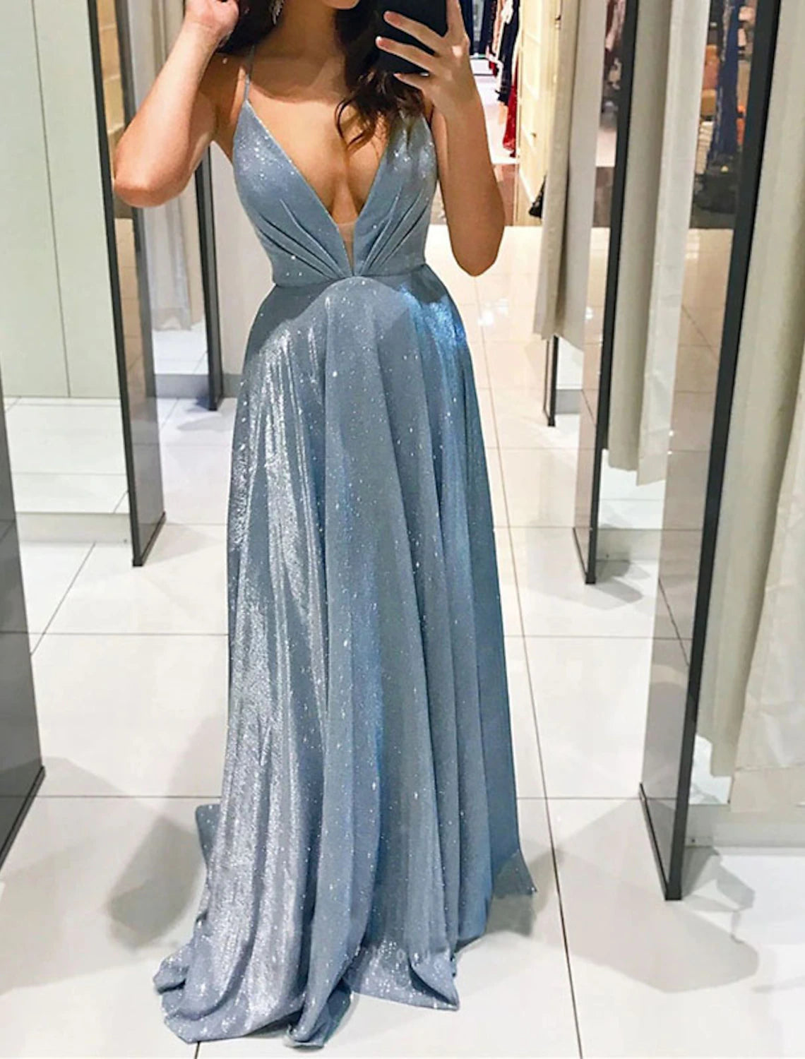 Wholesale Women‘s Prom Party Dress Maxi long Dress Blue Red Beige Sleeveless Pure Color Backless Spring Summer Deep V Party Stylish Elegant Party