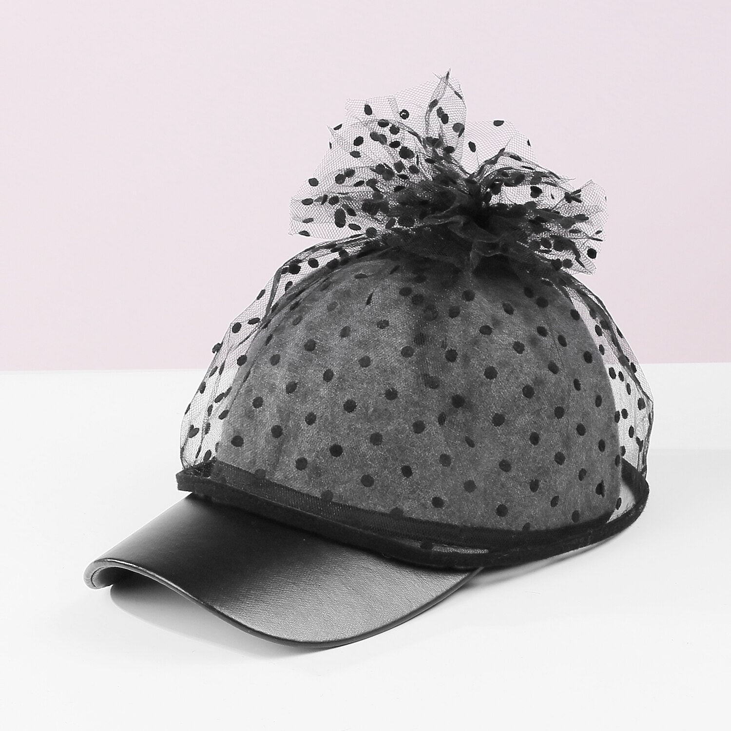 Wholesale Hats Fiber Sun Hat Veil Hat Casual Holiday Simple Retro With Polka Dot Tulle Headpiece Headwear