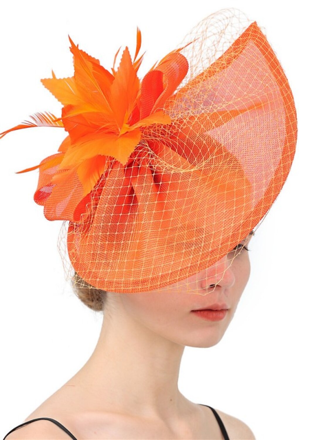 Wholesale Fascinators Hats Headpiece Sinamay Formal Kentucky Derby Horse Race Ladies Day Church Elegant Lady British With Feather Tulle Headpiece Headwear