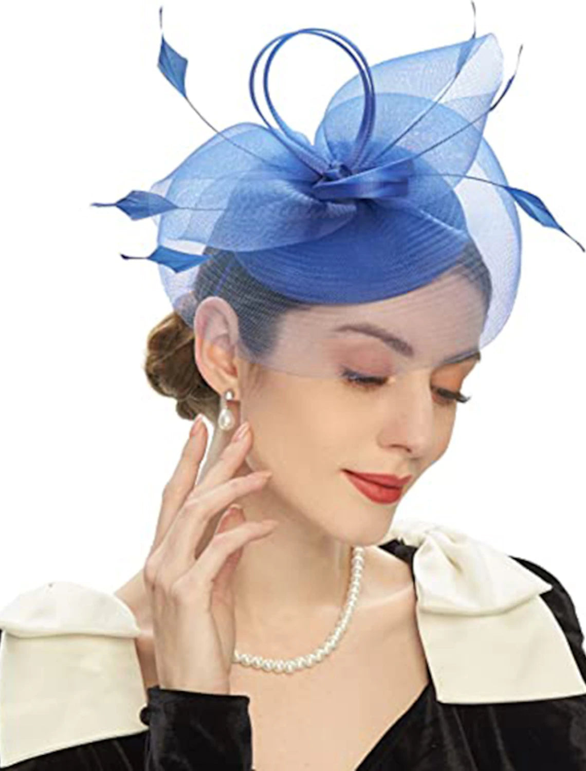 Wholesale Fascinators Feathers Pillbox Hat Wedding Kentucky Derby Melbourne Cup Cocktail Royal Astcot Flower Elegant With Pure Color Headpiece Headwear