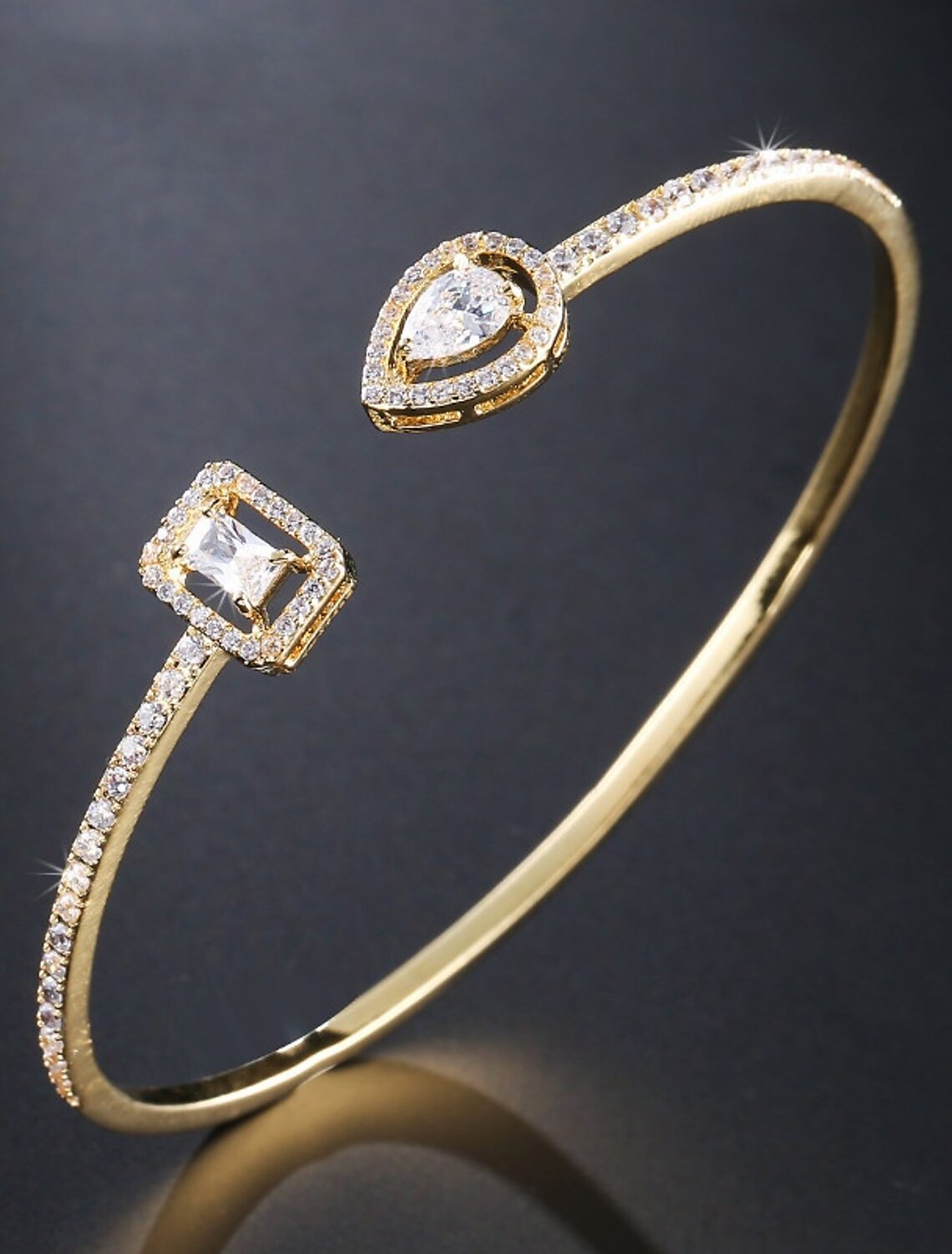 Wholesale Women's Clear Zircon Bracelet Bangles Classic Drop Fashion Trendy Copper Bracelet Jewelry Silver / Rose Gold / Golden For Party Gift