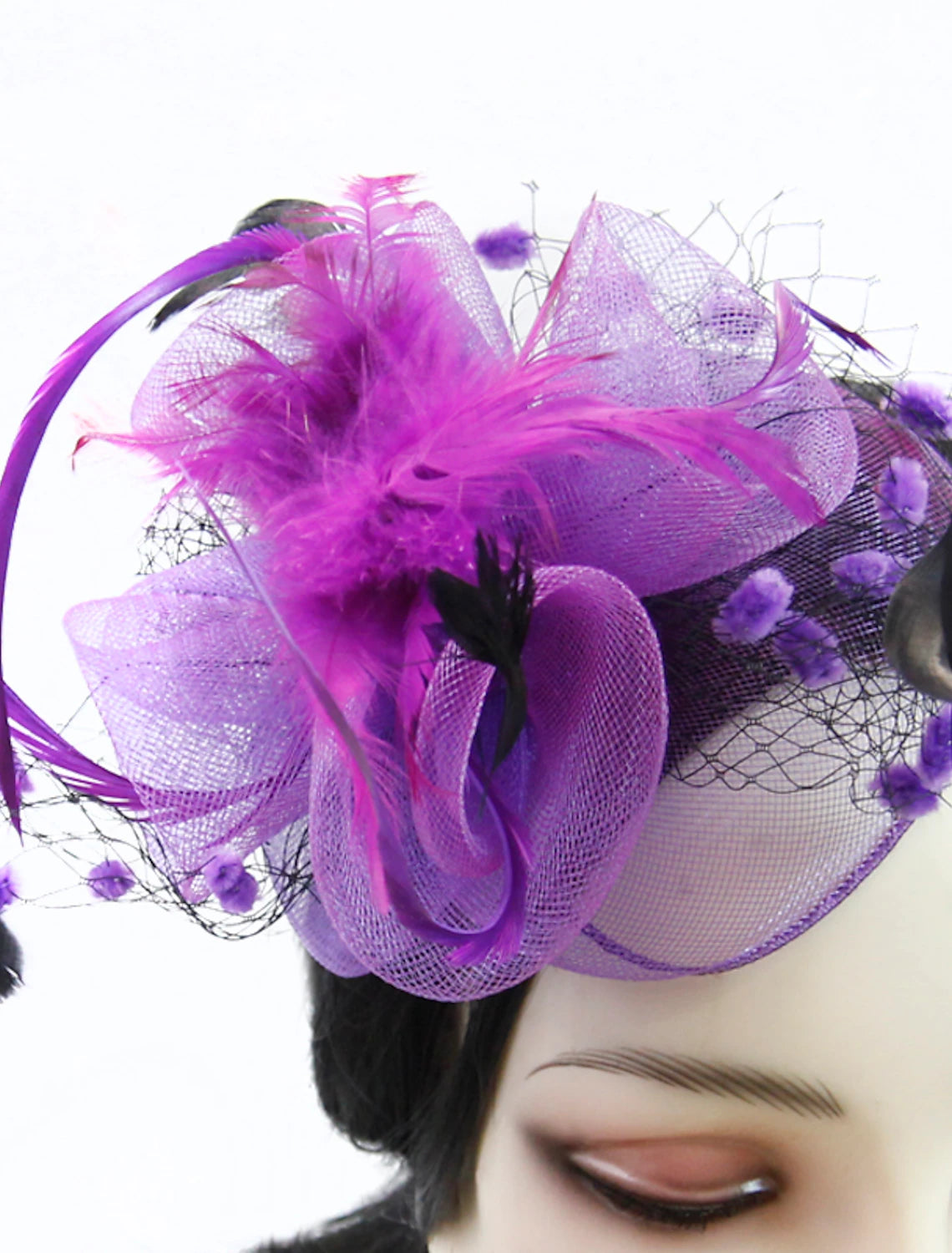 Wholesale Feather / Net Fascinators Kentucky Derby Hat / Birdcage Veils with 1 Piece Wedding / Party / Evening / Ladies Day Headpiece