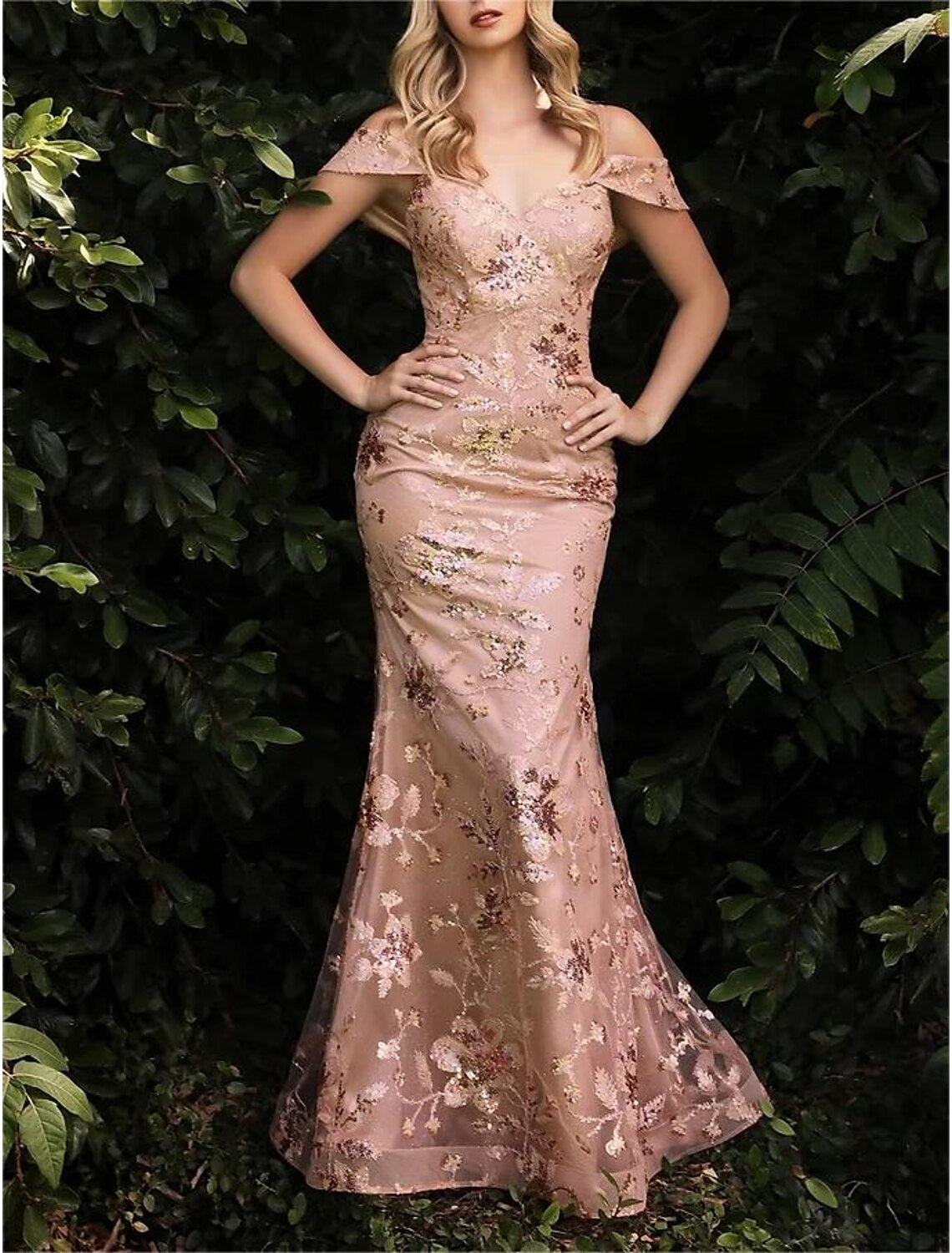 Wholesale Mermaid / Trumpet Prom Dresses Party Dress Carnival Prom Court Train Sleeveless Off Shoulder Tulle with Glitter Sequin Slit