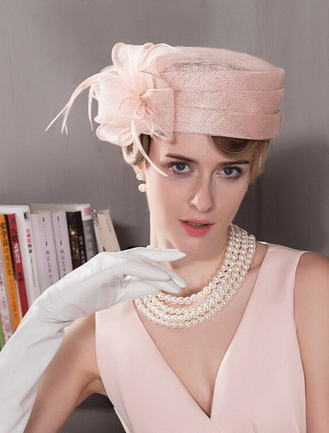 Wholesale Hats Headdress Top Hat Sinamay Hat Tea Party Beach Kentucky Derby Melbourne Cup Elegant Romantic British With Flower Lace Side Headpiece Headwear