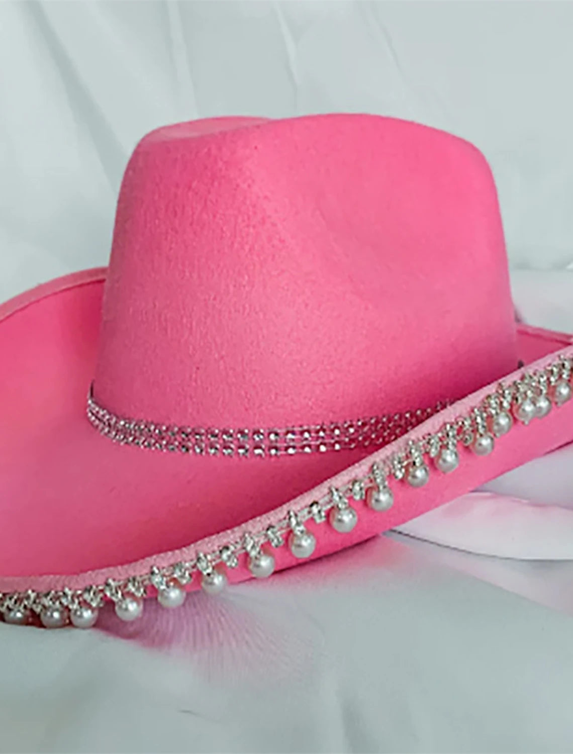 Wholesale Hats Fabric Bride Cowboy Hat Wedding Valentine's Day Cocktail Royal Astcot Fashion Wedding With Pearl Headpiece Headwear