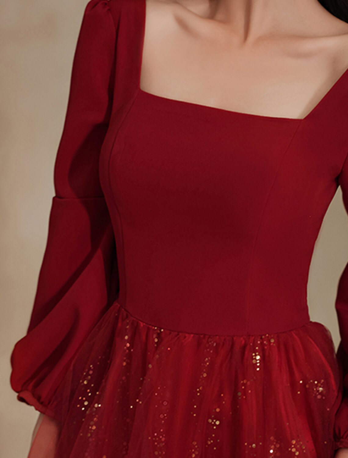 Wholesale A-Line Evening Gown Glittering Dress Engagement Formal Evening Floor Length Long Sleeve Scoop Neck Tulle with Sequin