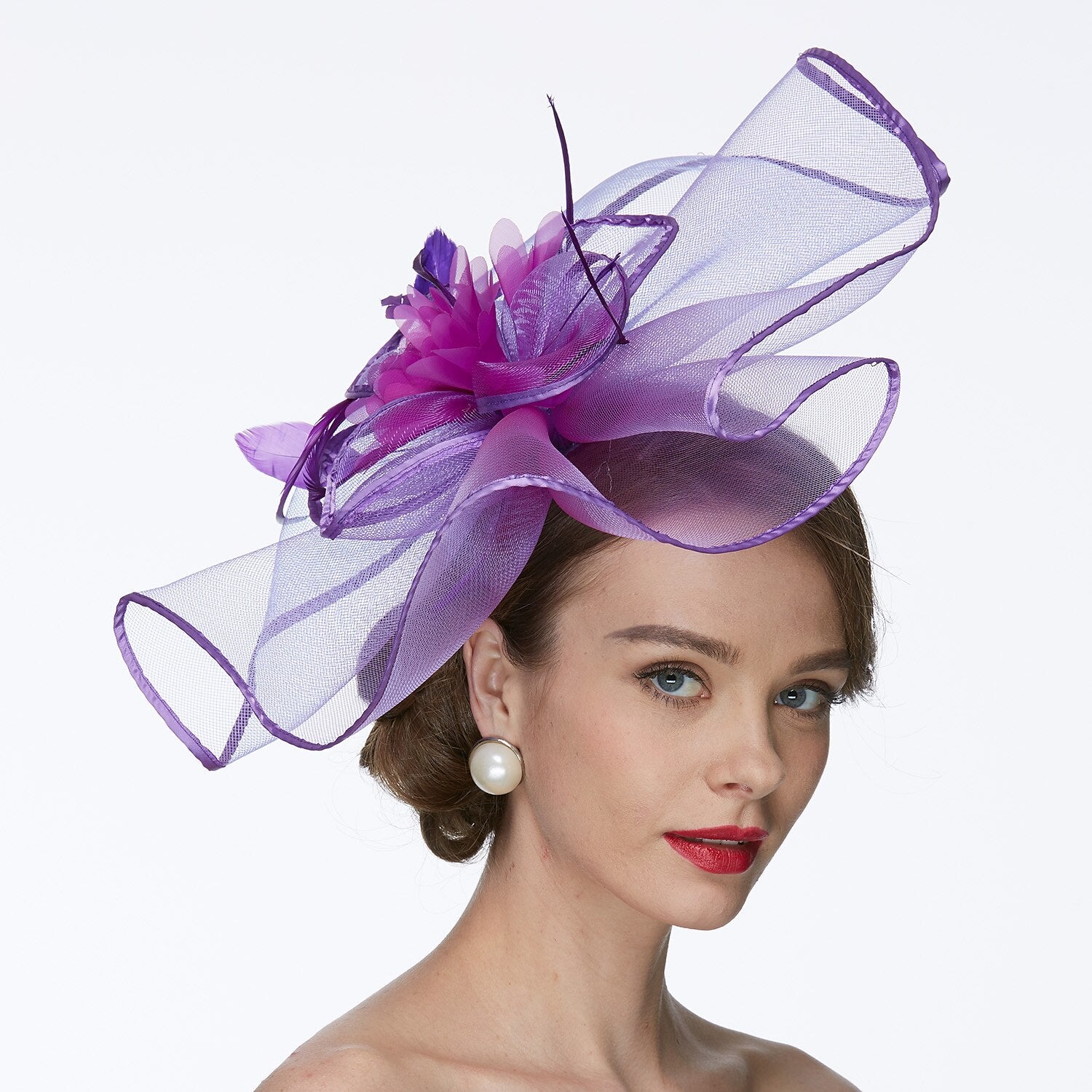 Wholesale Net Kentucky Derby Hat / Fascinators / Hats with 1 Piece Wedding / Special Occasion / Tea Party Headpiece