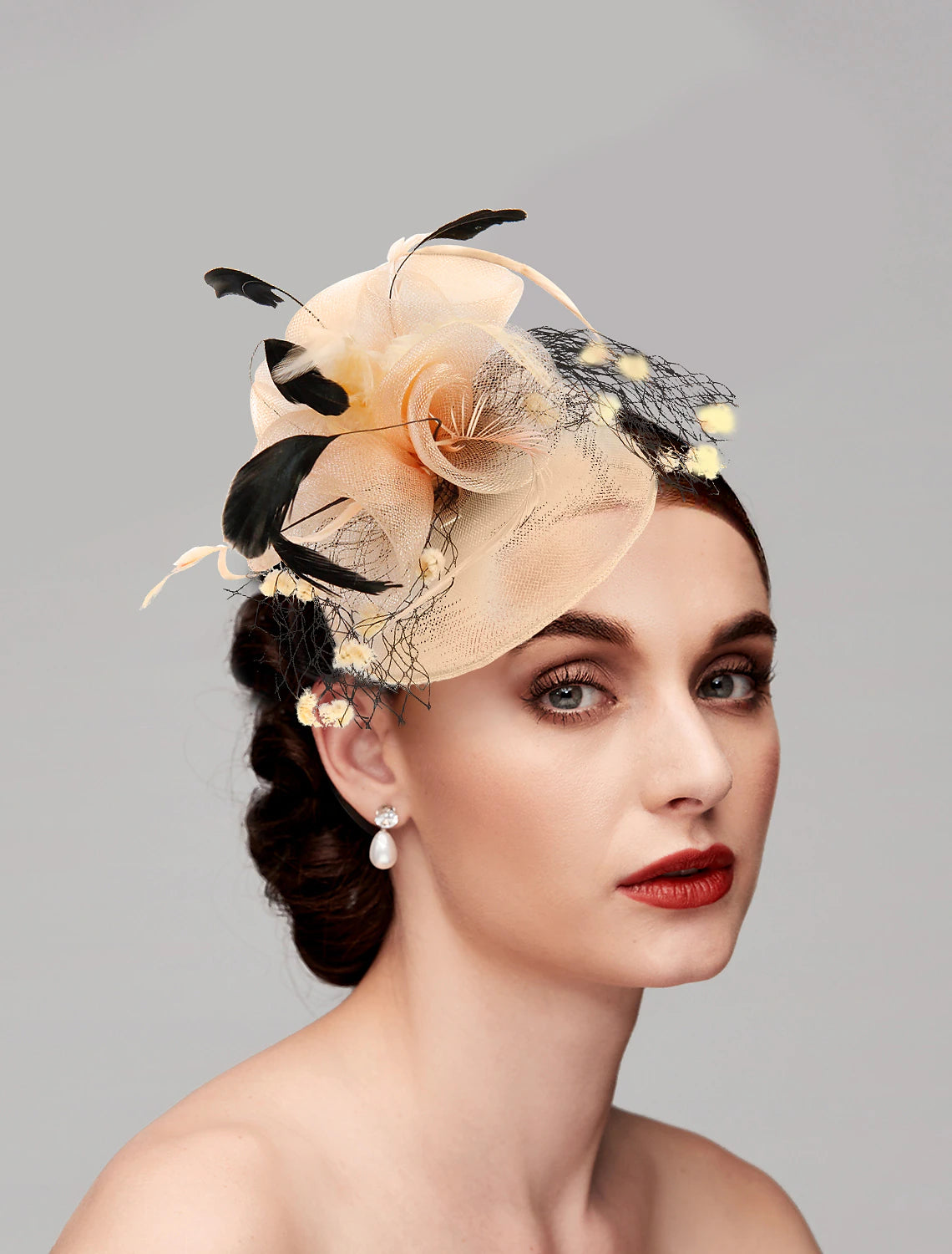 Wholesale Feather / Net Fascinators Kentucky Derby Hat / Birdcage Veils with 1 Piece Wedding / Party / Evening / Ladies Day Headpiece