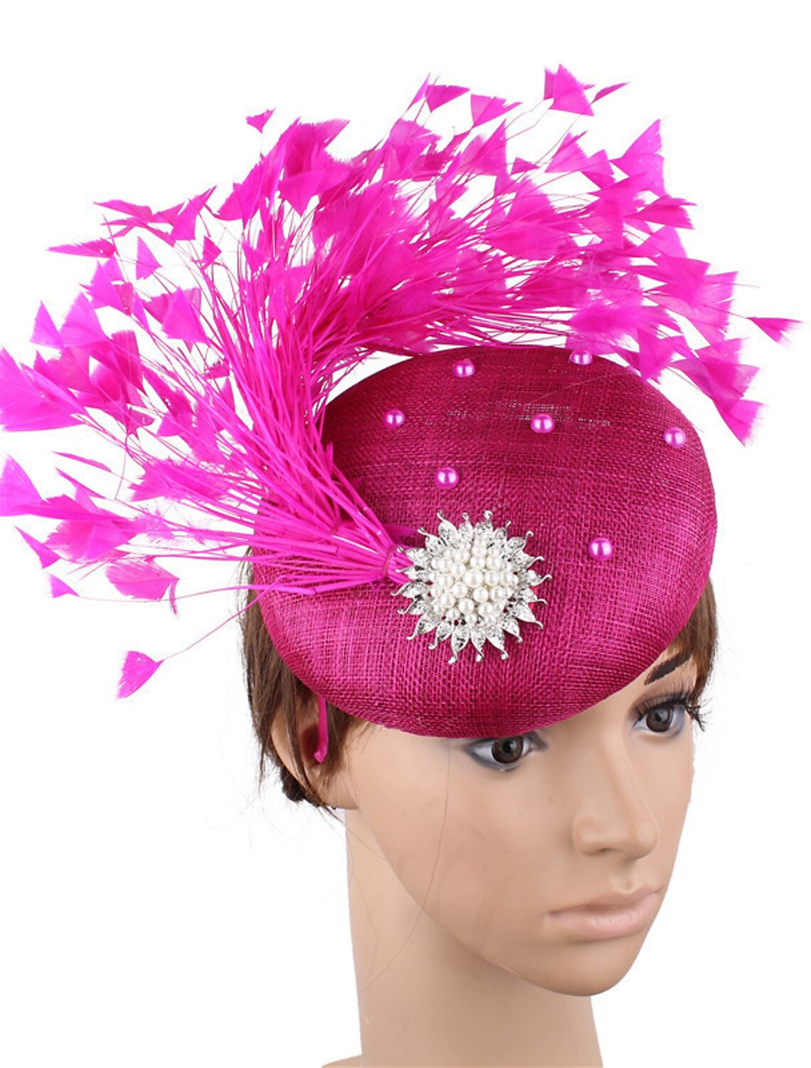 Wholesale Fascinators Hats Headpiece Flax Formal Kentucky Derby Horse Race Ladies Day Cocktail Fashion Glam Elegant With Feather Headpiece Headwear