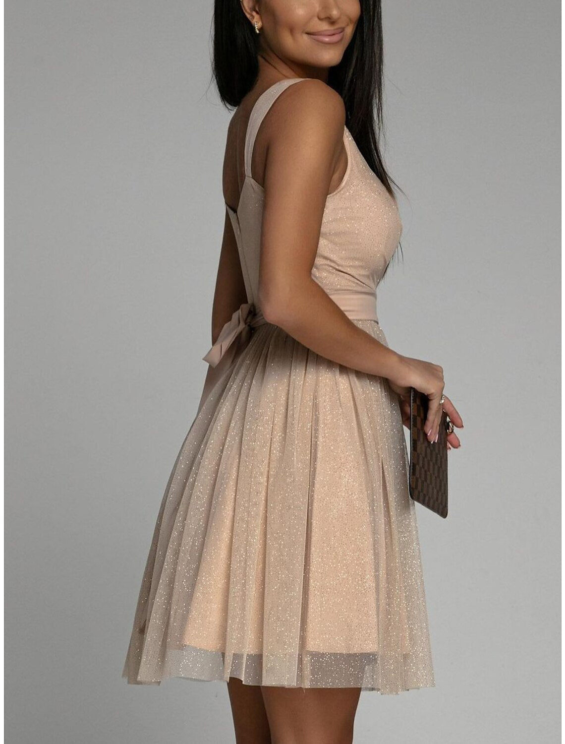 Wholesale Women's Party Dress Homecoming Dress Cocktail Dress Mini Dress Pink Red Beige Sleeveless Pure Color Ruched Fall Winter Autumn Spaghetti Strap Fashion Wedding Guest Vacation Slim