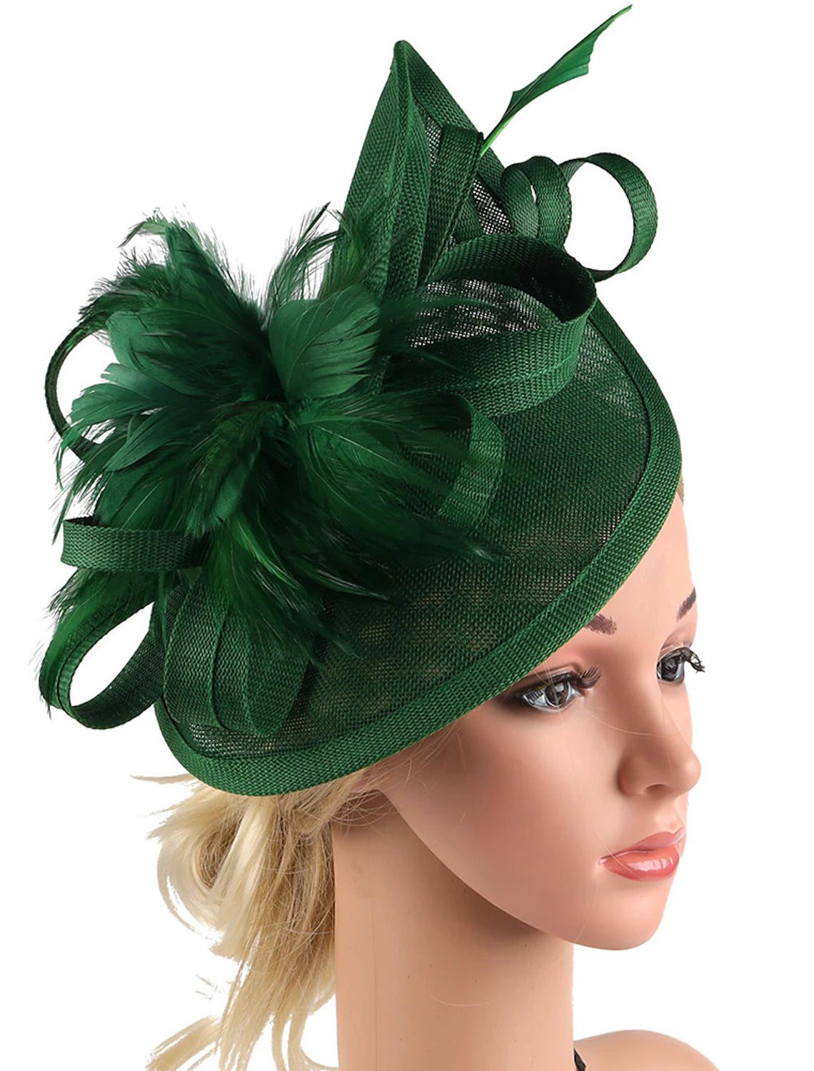 Wholesale Fascinators Kentucky Derby Hat Headwear Organza Polyester / Polyamide Bowler / Cloche Hat Fedora Hat Vintage Style Elegant With Feather Appliques Headpiece Headwear