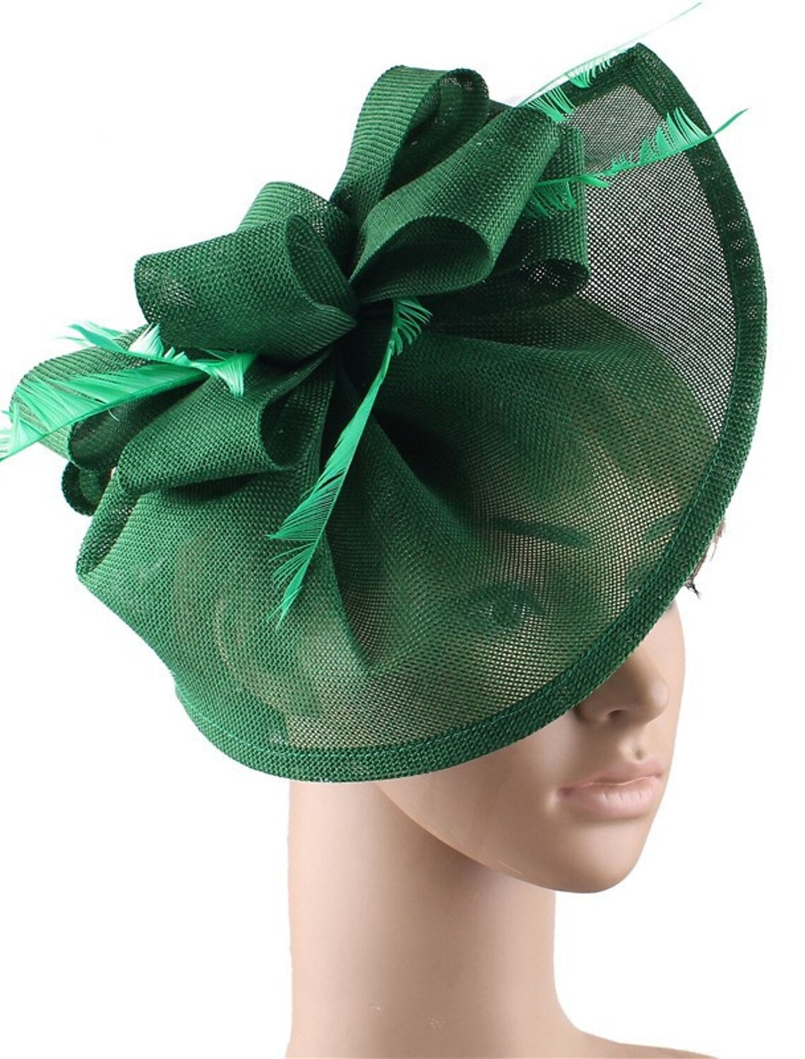 Wholesale Fascinators Faux Linen Kentucky Derby Horse Race Cocktail Royal Astcot Retro Elegant With Feather Bowknot Headpiece Headwear