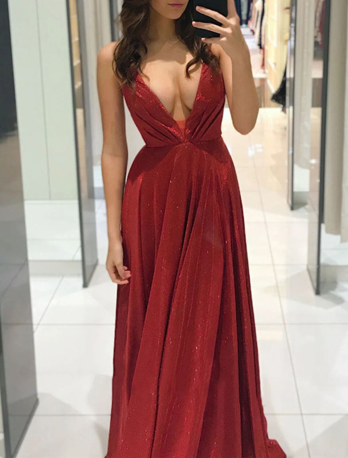 Wholesale Women‘s Prom Party Dress Maxi long Dress Blue Red Beige Sleeveless Pure Color Backless Spring Summer Deep V Party Stylish Elegant Party