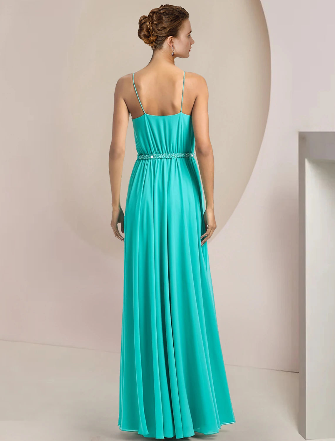 Wholesale  Two Piece Jumpsuits Jumpsuit / Pantsuit Mother of the Bride Dress Formal Wedding Guest Elegant Scoop Neck Tea Length Chiffon Sleeveless with Beading Appliques