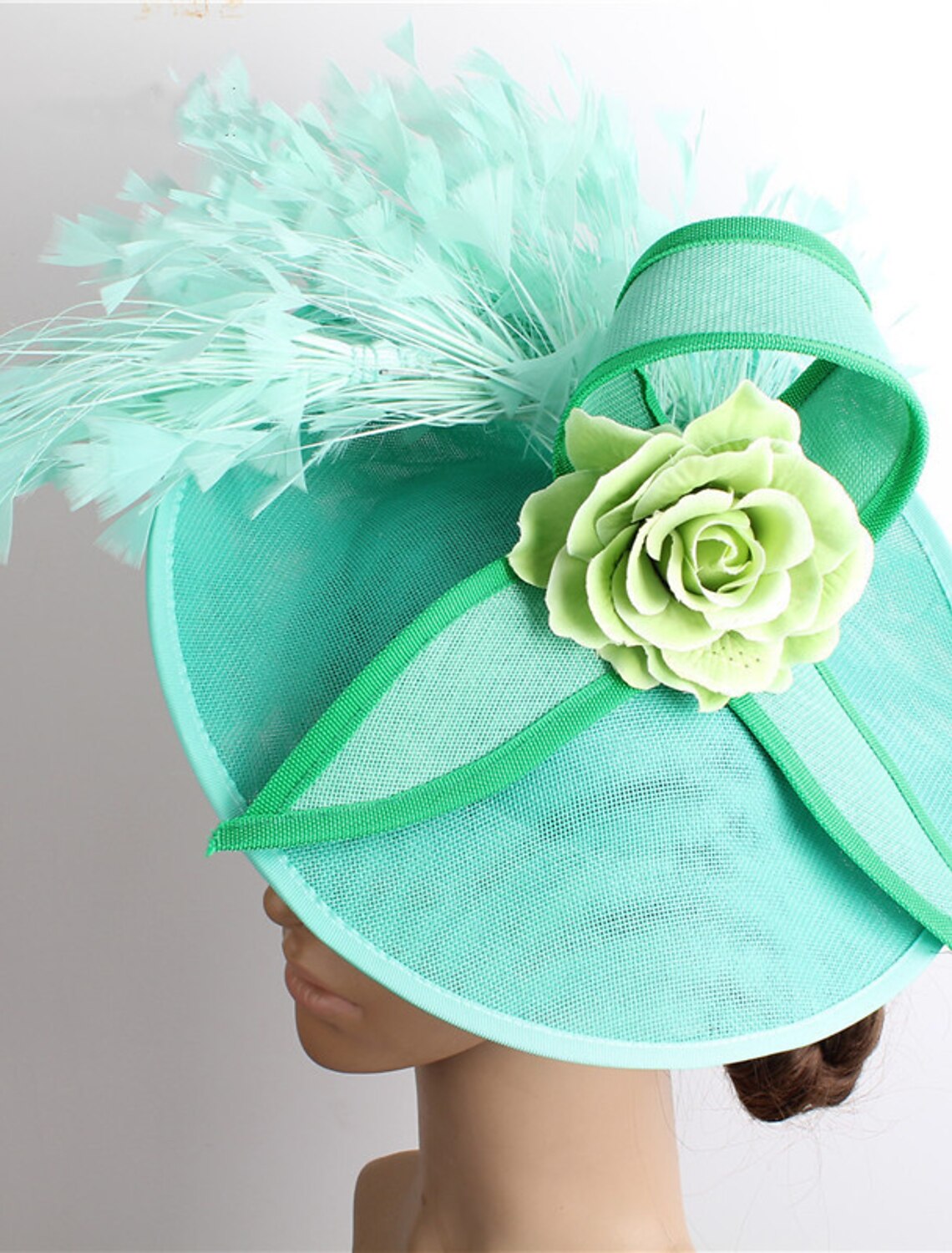 Wholesale Fascinators Sinamay Wedding Kentucky Derby Cocktail Retro Bridal With Feather Floral Headpiece Headwear