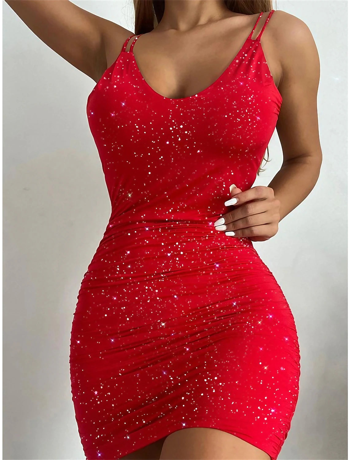 Wholesale Women's Party Dress New Year's Eve Dress Homecoming Dress Bodycon Mini Dress Black Red Blue Sleeveless Backless Summer Spring Spaghetti Strap Party