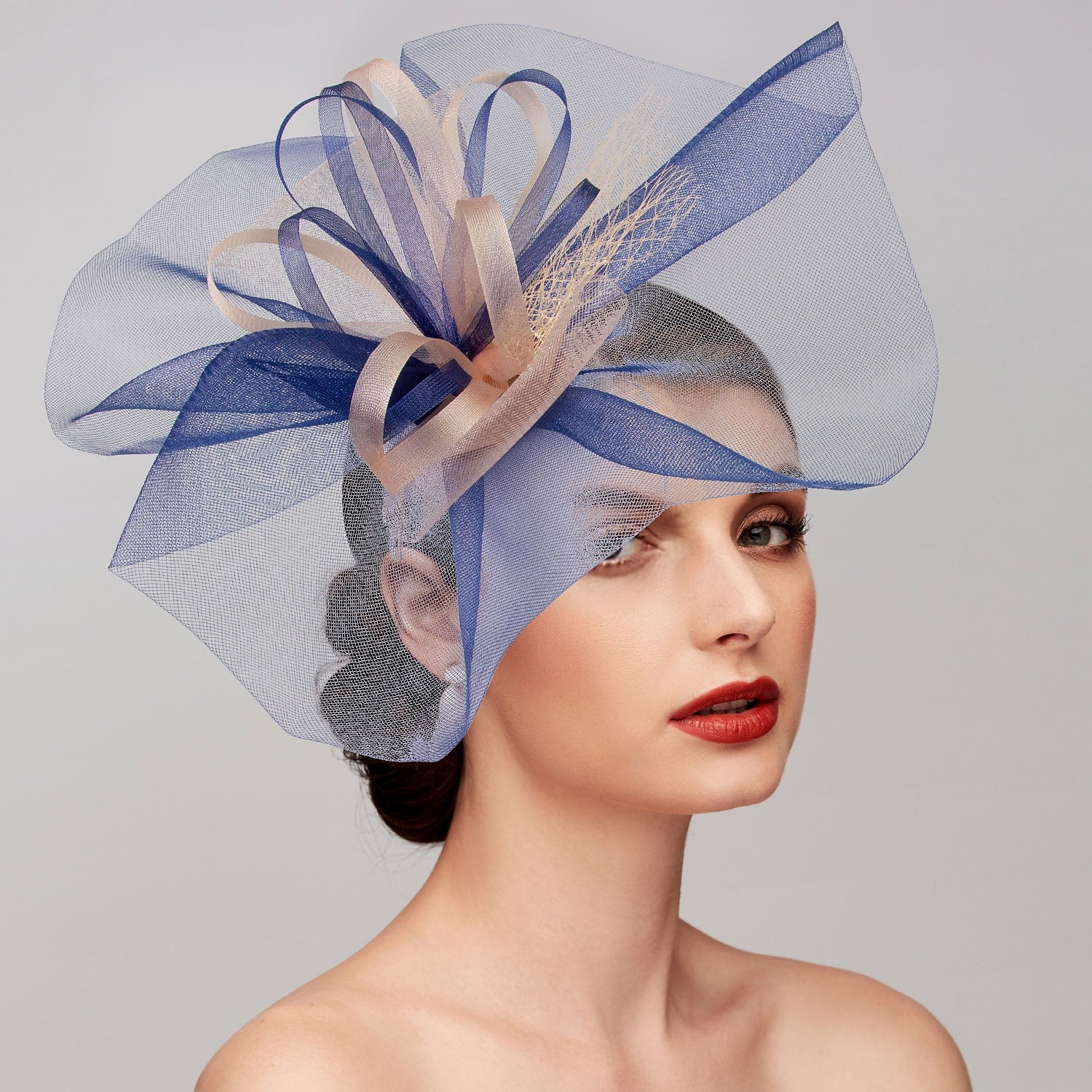 Wholesale Stretch Stripes / Net Fascinators Kentucky Derby Hat/ Headpiece with Bowknot / Cap 1 PC Wedding / Horse Race / Melbourne Cup Headpiece