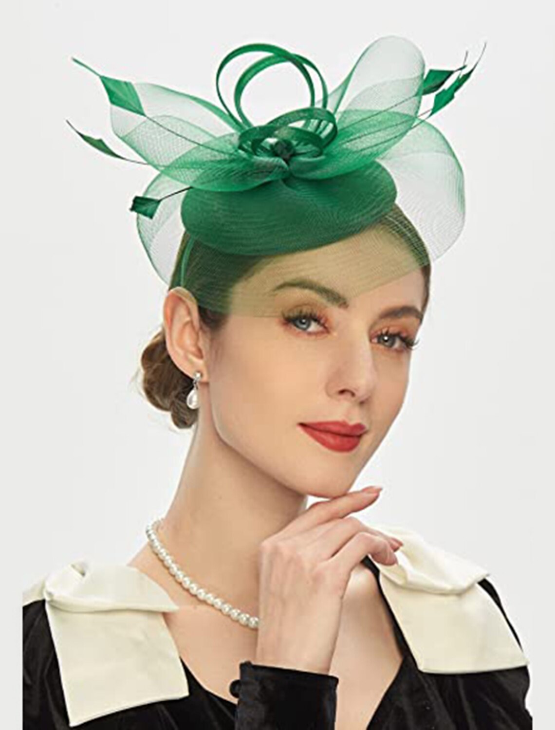 Wholesale Fascinators Feathers Pillbox Hat Wedding Kentucky Derby Melbourne Cup Cocktail Royal Astcot Flower Elegant With Pure Color Headpiece Headwear