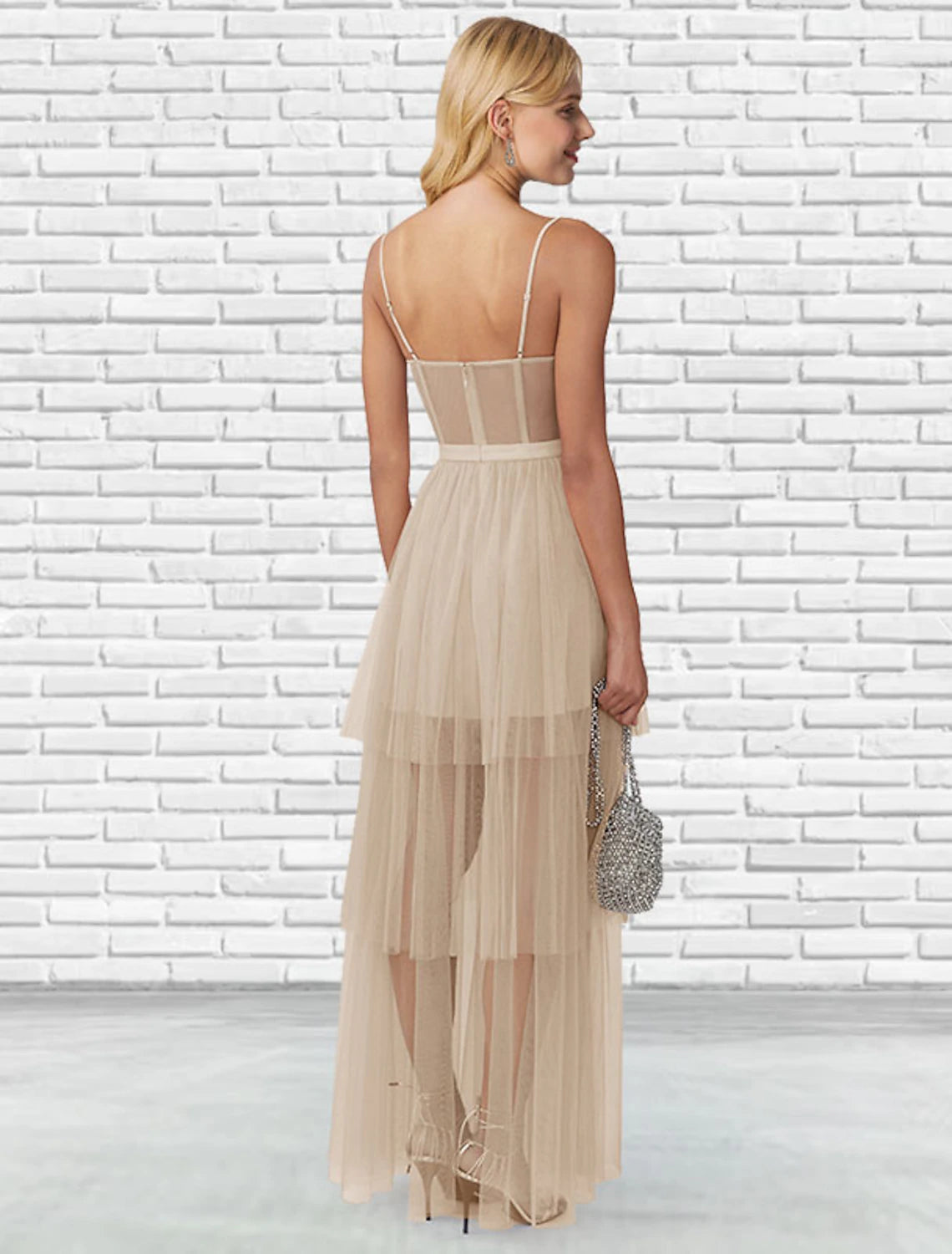 Wholesale  Ball Gown Prom Dresses Tiered Plisse Dress Party Wear Prom Floor Length Sleeveless Sweetheart Tulle Backless Ladder Back with