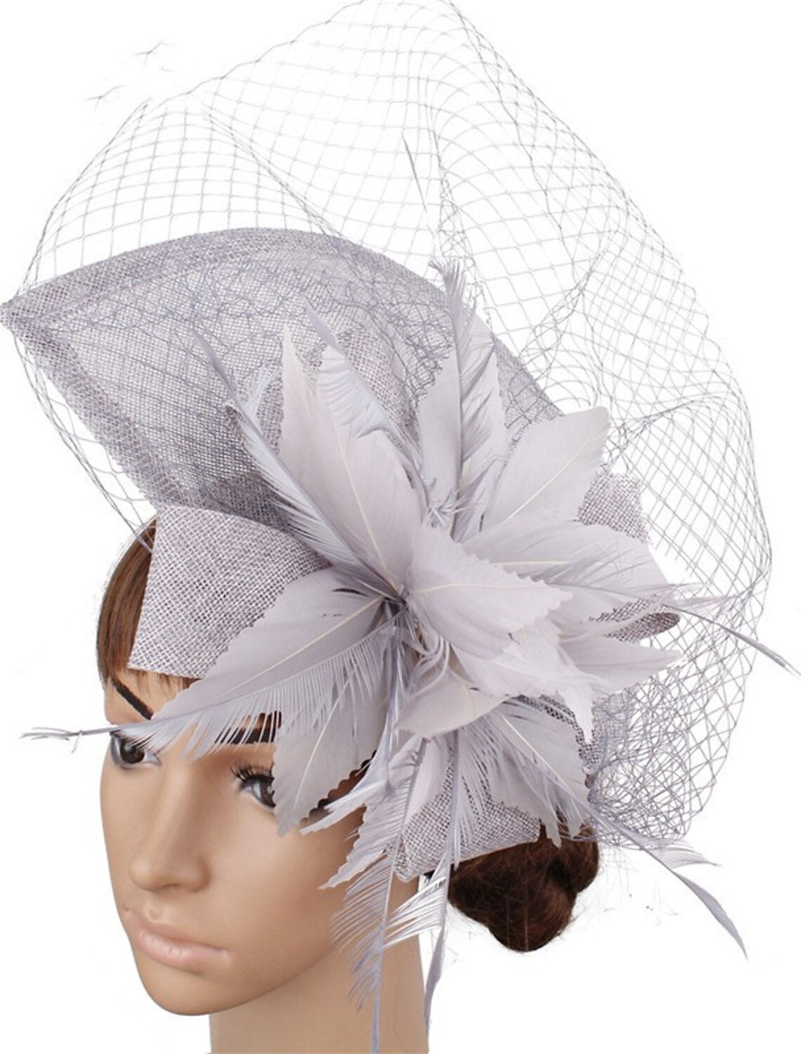 Wholesale Fascinators Hats Headpiece Sinamay Formal Kentucky Derby Horse Race Ladies Day Church Elegant Lady British With Feather Tulle Headpiece Headwear