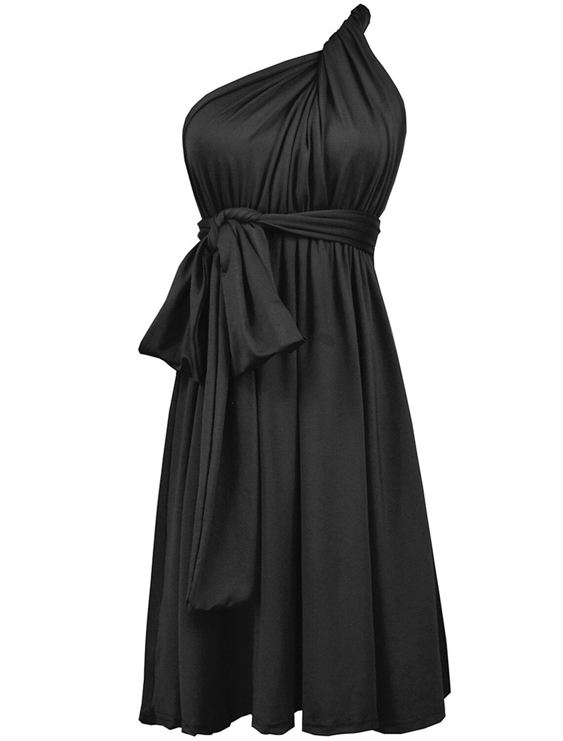 Wholesale A-Line Party Dresses Casual Dress Homecoming Wedding Guest Knee Length Sleeveless Halter Neck Convertible Spandex with Pleats