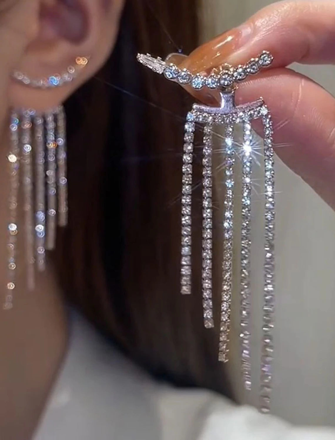 Wholesale Women‘s Drop Earrings Fine Jewelry Tassel Fringe Precious Cute Stylish Earrings Jewelry White For Wedding Party 3 Pairs