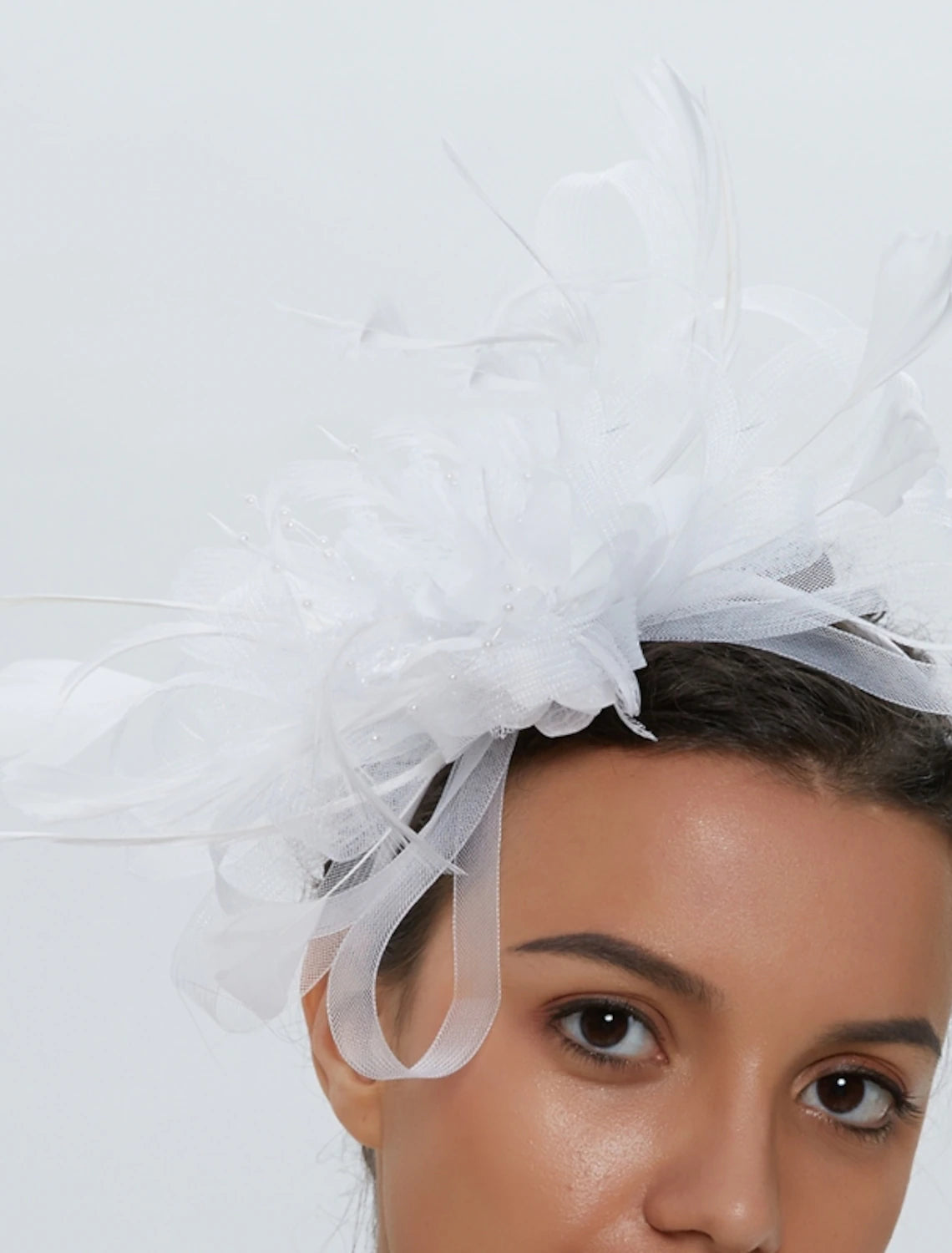 Wholesale Fascinators Tulle Kentucky Derby Horse Race Cocktail Royal Astcot Retro Elegant With Feather Headpiece Headwear