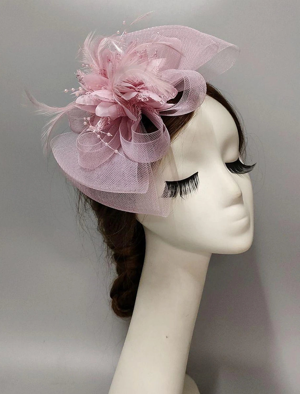 Wholesale Fascinators Headwear Headpiece Net Veil Hat Wedding Ladies Day With Bowknot Floral Headpiece Headwear