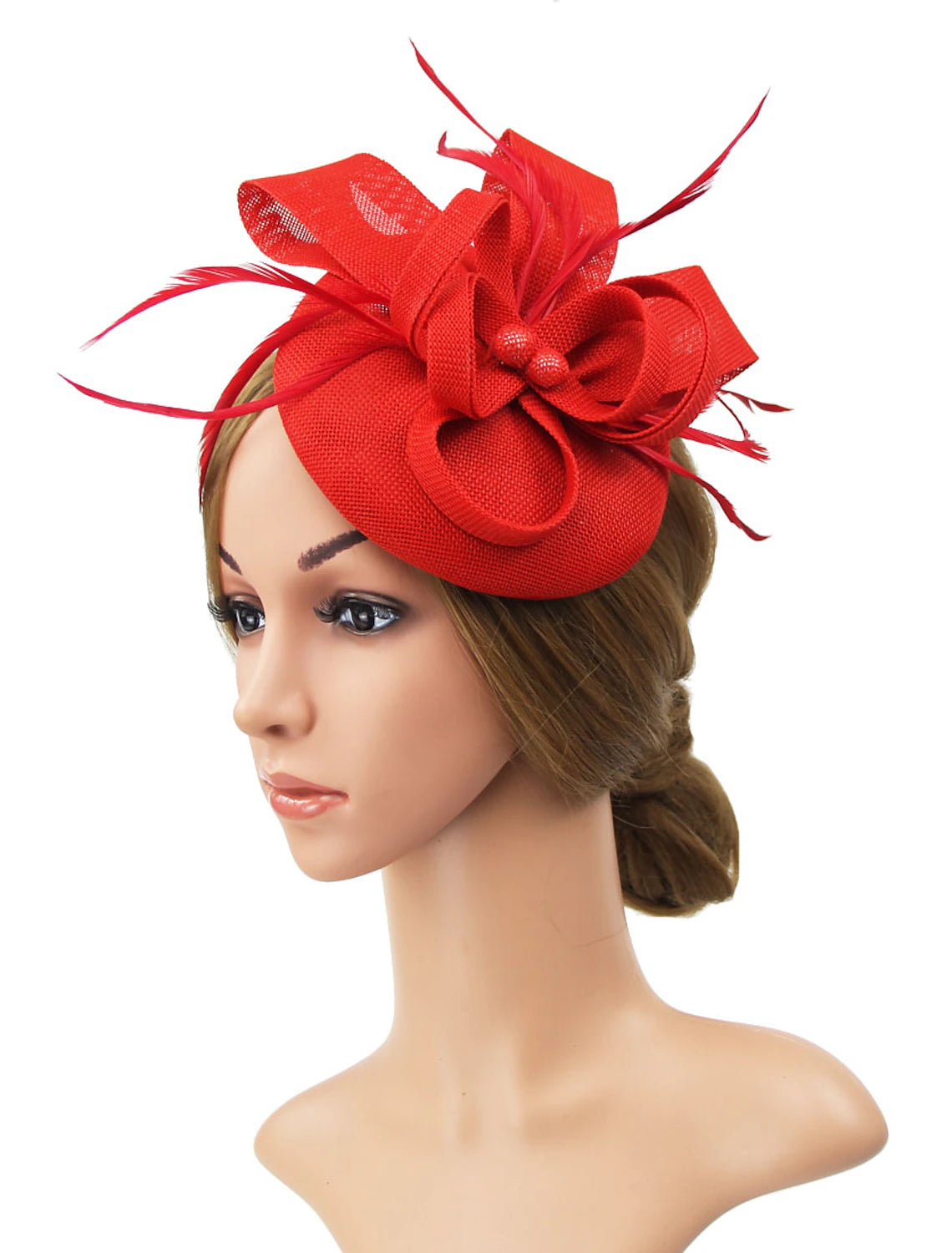 Wholesale Fascinators Kentucky Derby Hat Headwear Polyester / Polyamide Bucket Hat Pillbox Hat Holiday Melbourne Cup Cocktail Royal Astcot With Feather Appliques Headpiece Headwear