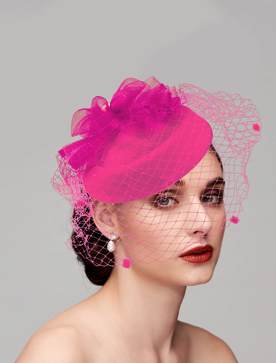 Wholesale Fascinators Hats Headpiece Feathers Net Pillbox Hat Wedding Valentine's Day Valentine Horse Race Ladies Day With Feather Cap Headpiece Headwear